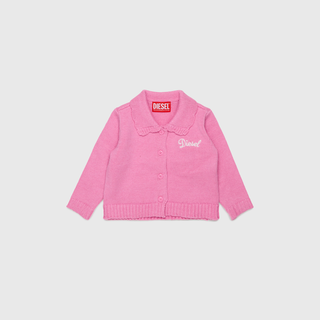 Diesel - Cardigan enrichi en cachemire avec col festonné - Pull Maille - Femme - Rose