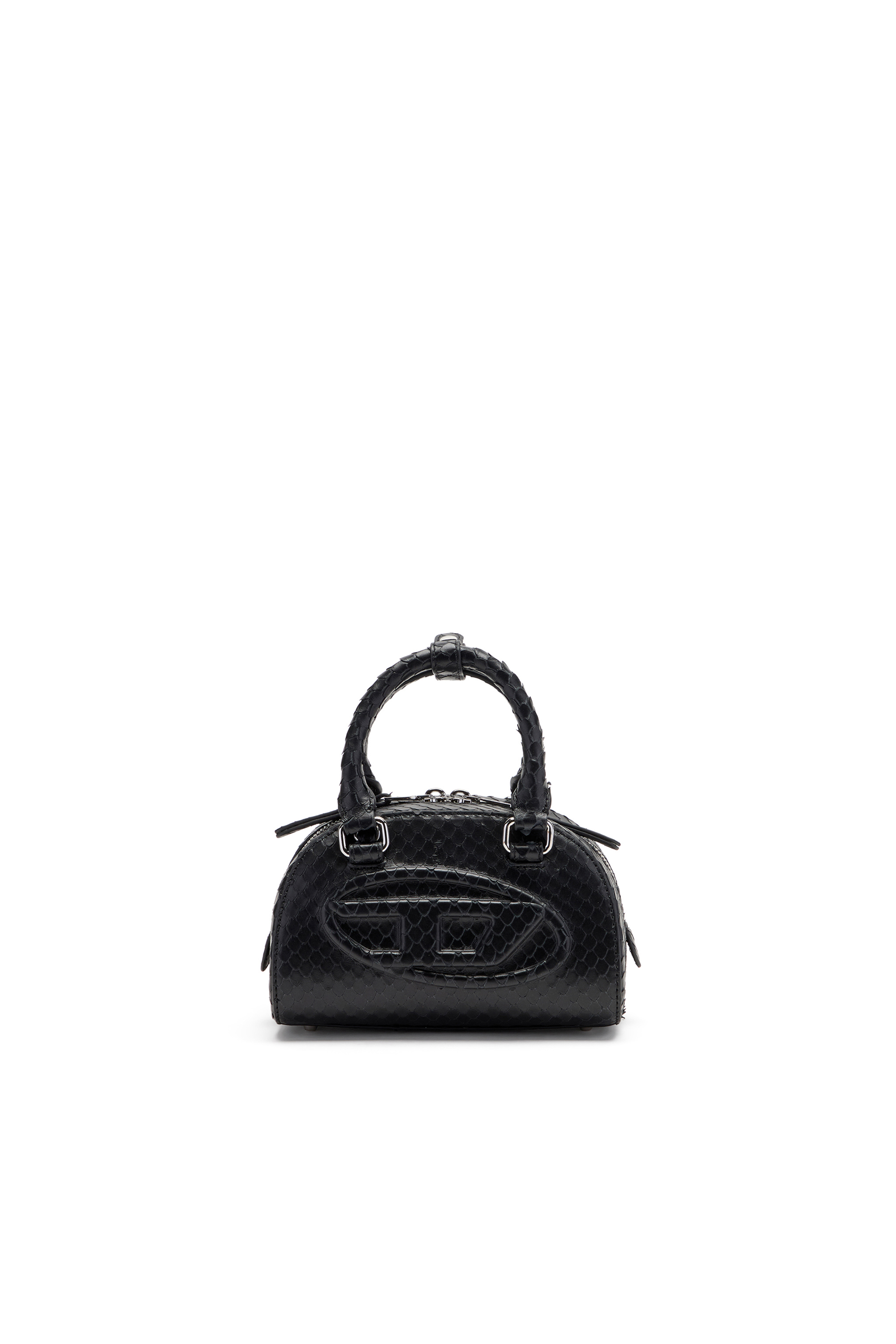 Diesel Mulher Preto - 1Dr Dome-Mini Bowling Bag In Snake-Effect Leather - Crossbody Bags - Woman Uni