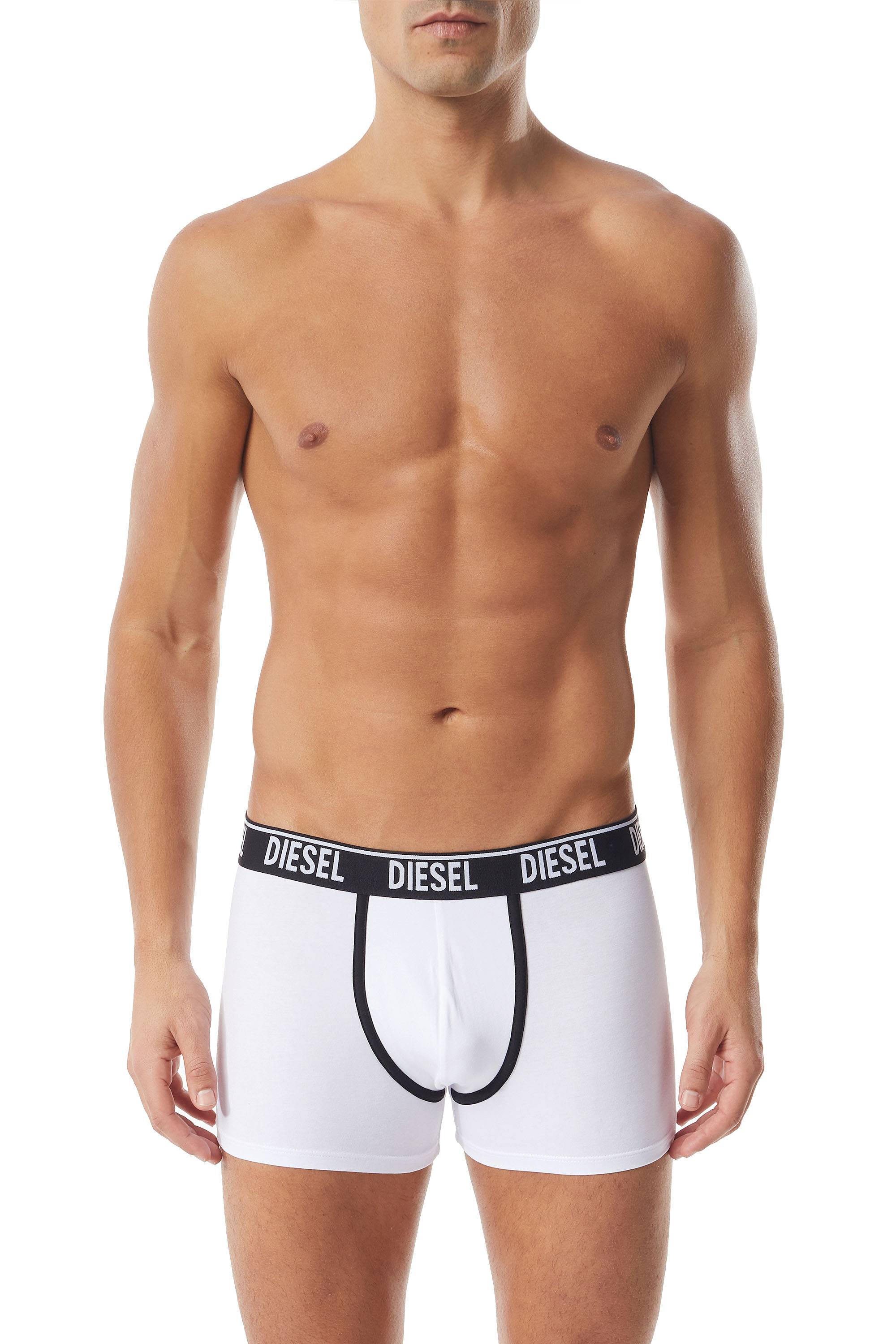 Diesel Two-pack Of Boxer Briefs With Logo Waist In White