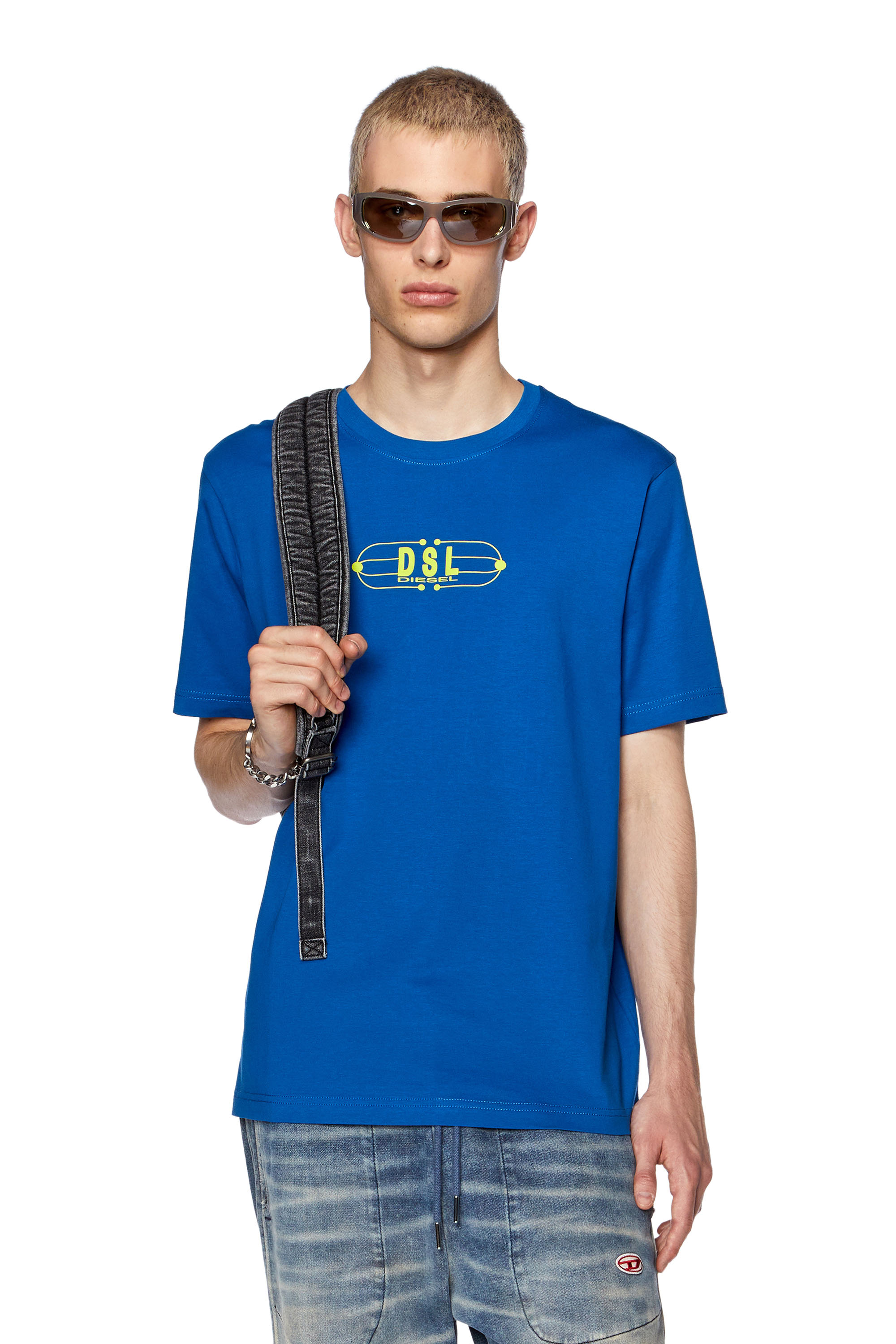 Diesel - T-shirt with DSL shipping slip print - T-Shirts - Man - Blue