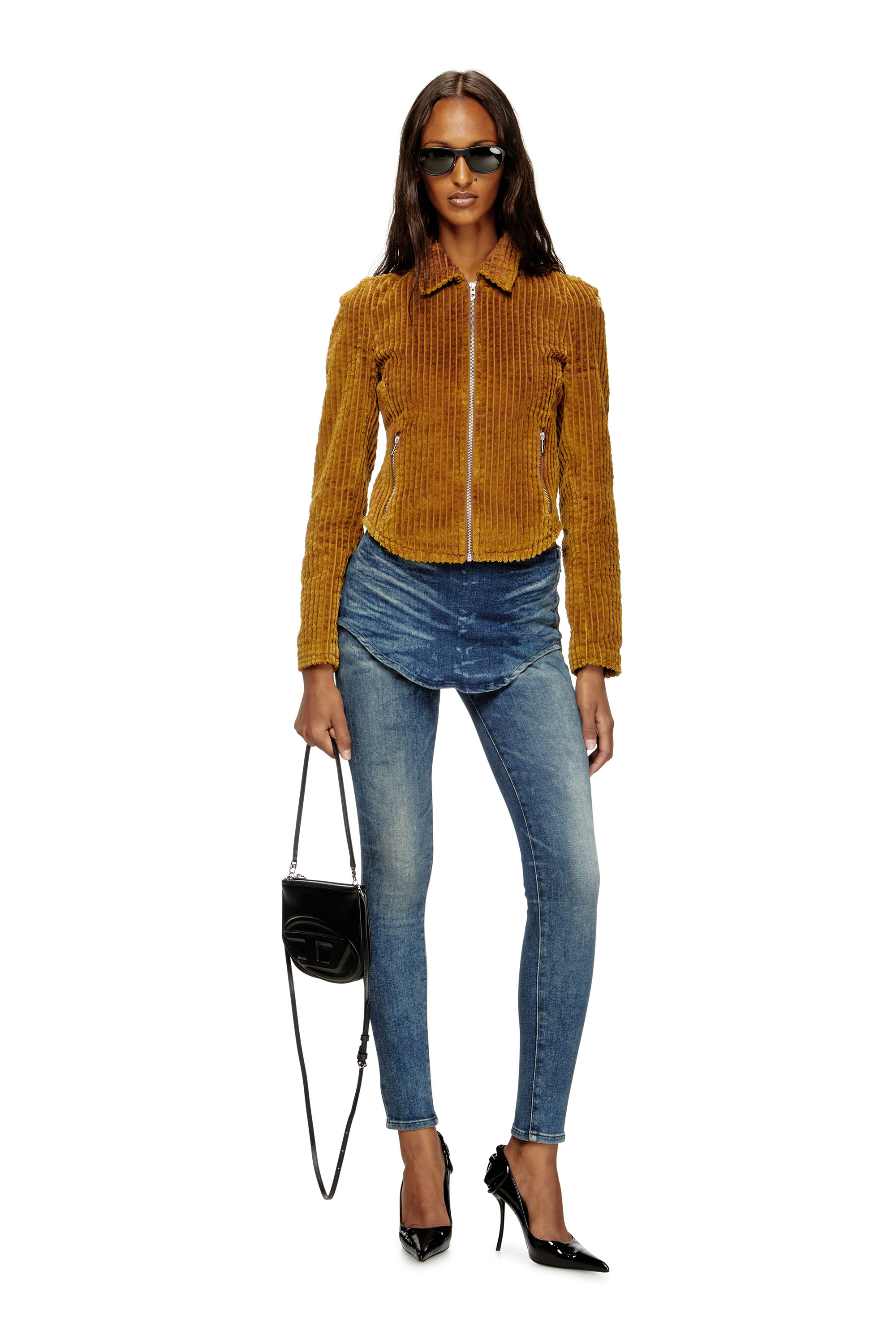 Diesel - G-ENEA, Woman's Shirt-jacket in cotton corduroy in Light Brown - 2