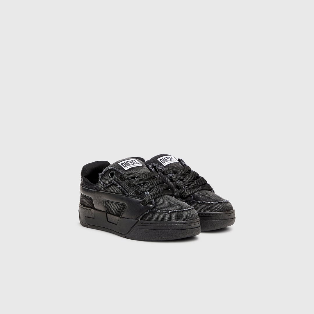 Diesel - S-D-Ollie - Sneakers in frayed denim e leather - Sneakers - Man - Black