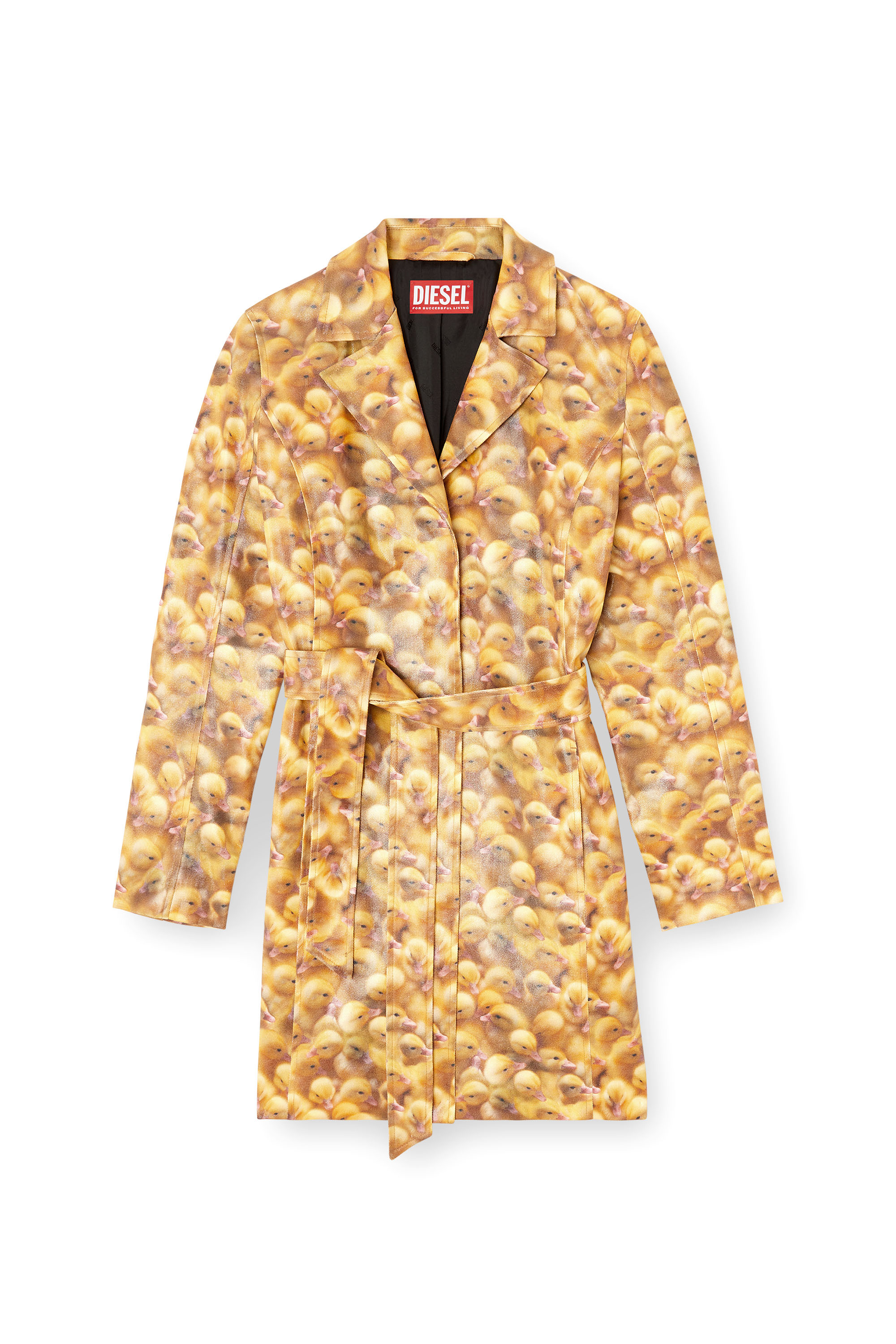 Diesel - G-OJI, Woman's Trench coat with duck print in Yellow - 3