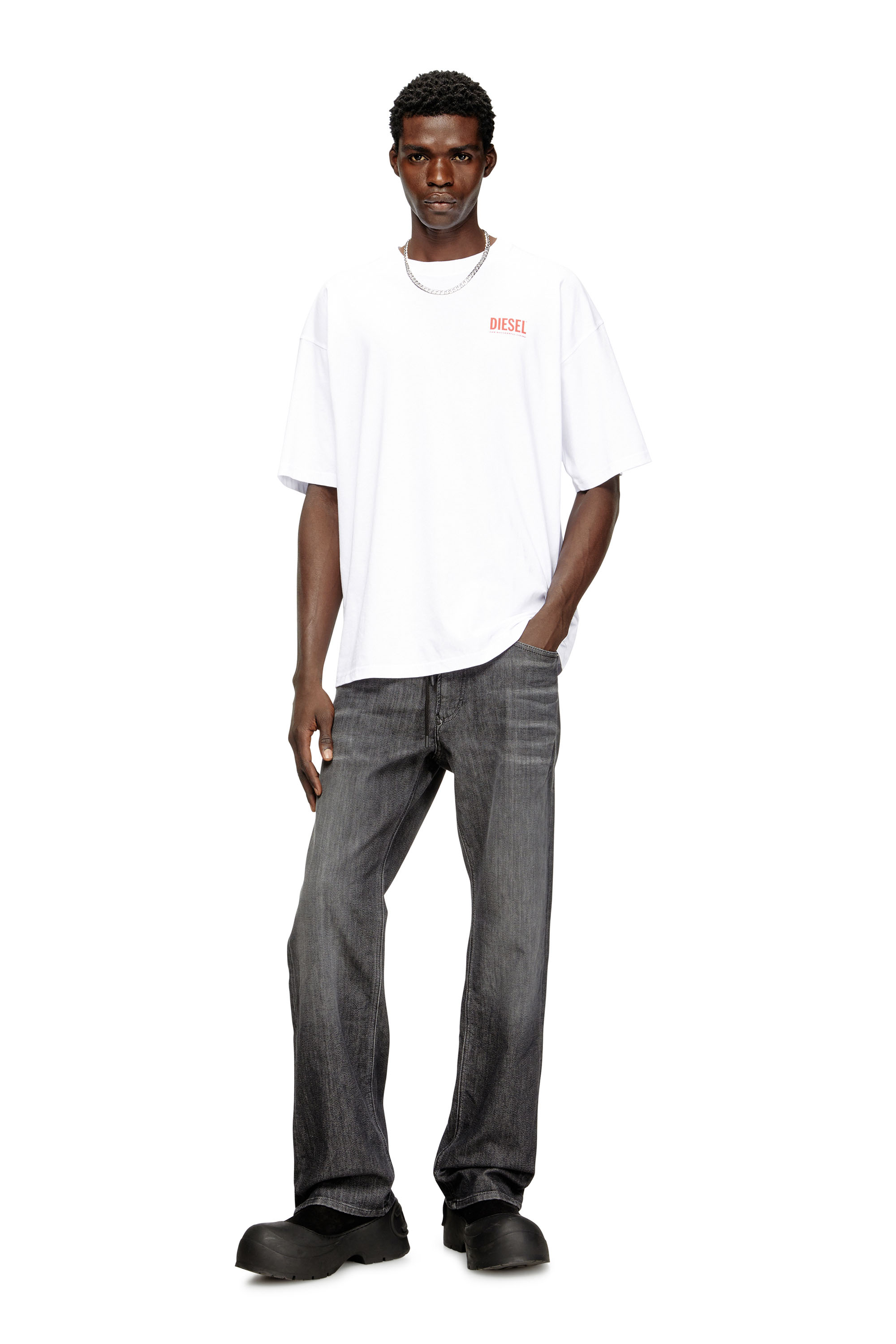 Diesel - T-BOXT-BISK, Man's Cotton T-shirt with Diesel Biscotto print in White - 2