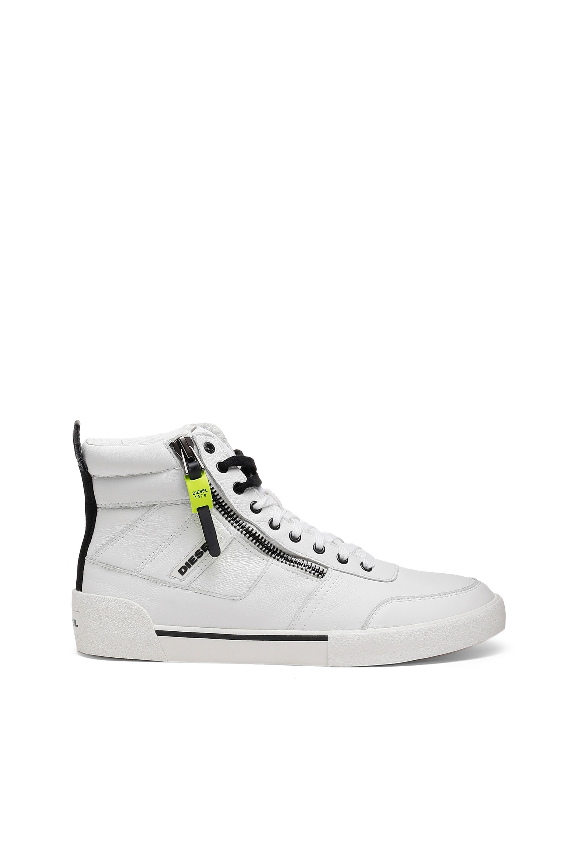 Diesel Sneaker Alte Con Inserti In Pelle Scamosciata In White