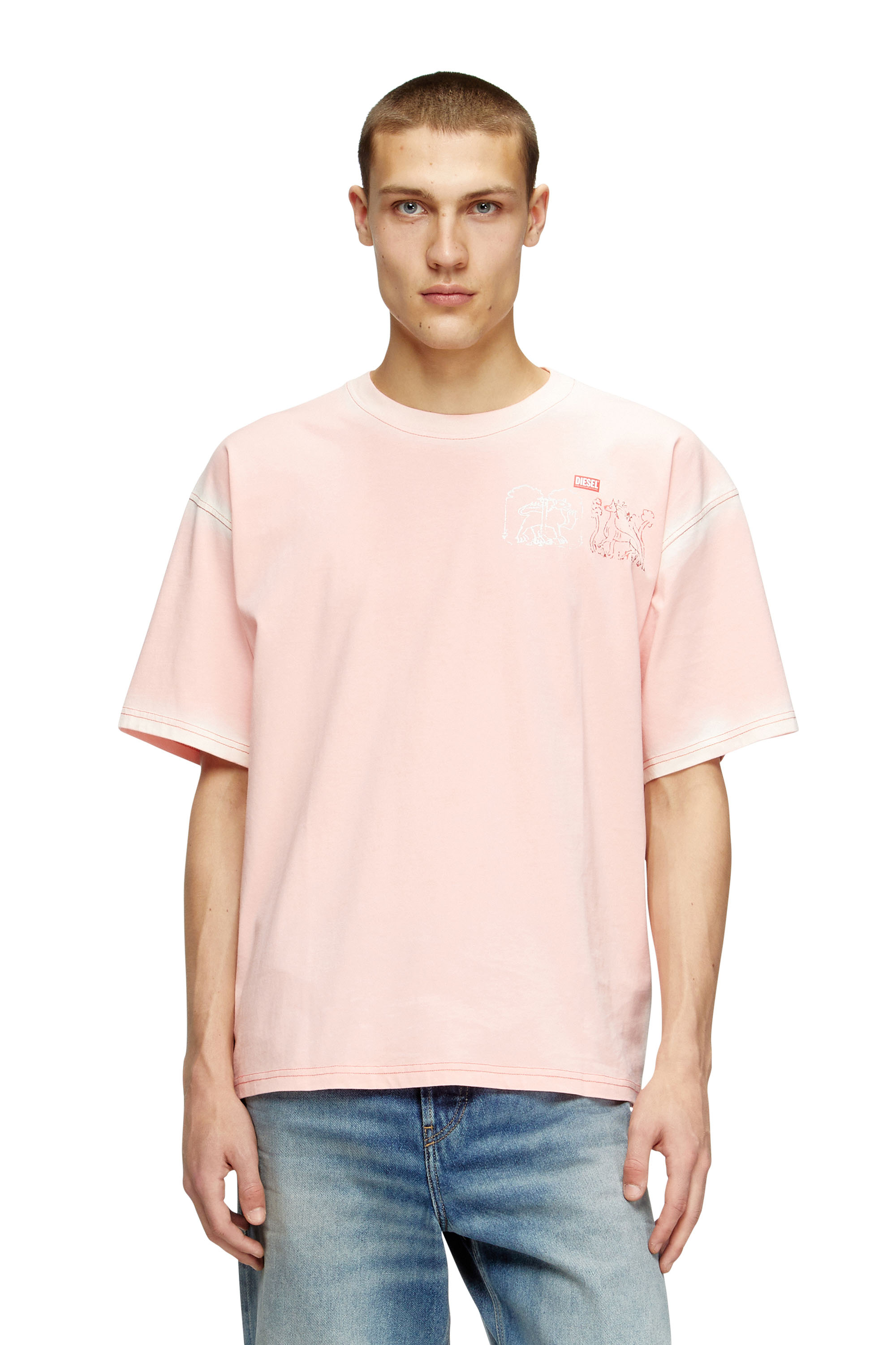 Diesel - T-shirt with sword print - T-Shirts - Man - Pink