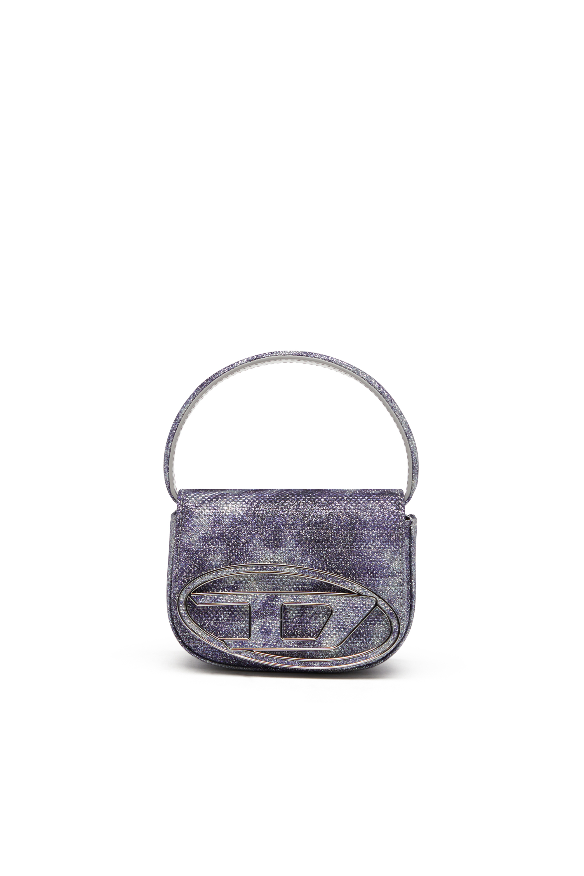 Diesel - 1DR Xs-Iconic mini bag in shimmer fabric - Crossbody Bags - Woman - Blue