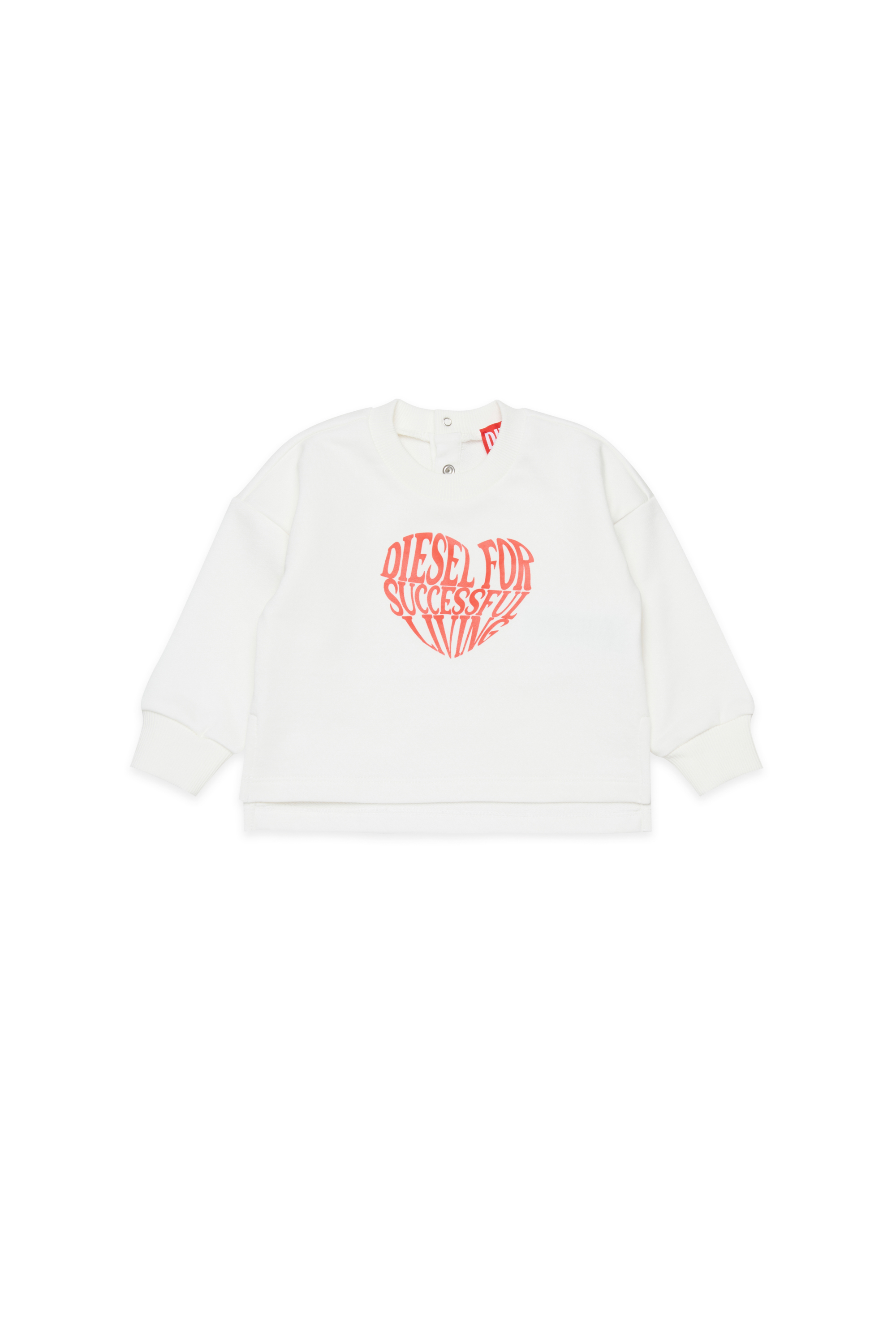 Diesel Girls White - Sweatshirt With Heart Print - Sweaters - Woman Size 12-18 Kids