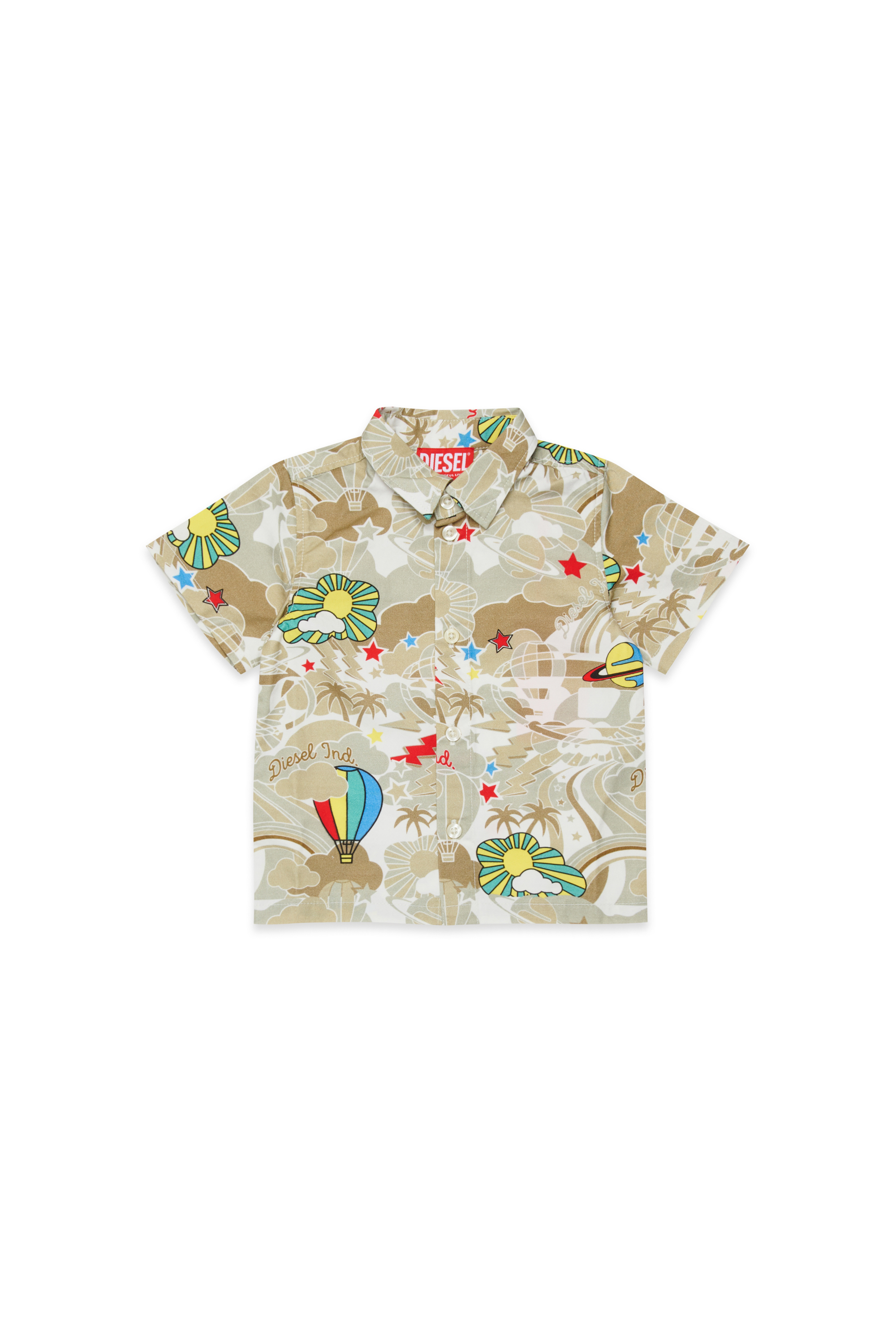 Diesel Boys Brown - Short-Sleeve Shirt With All-Over Print - Shirts - Man Size 18-24 Kids