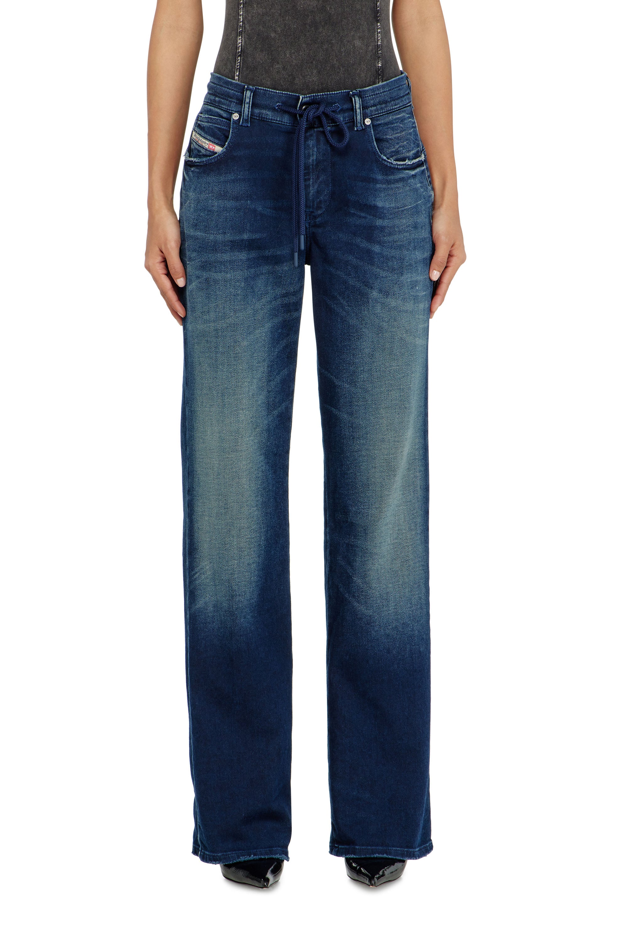 Diesel Mulher Azul Regular Regular Waist 2071 D-Meel Joggjeans, Dark Zip Fly Tamanho 25