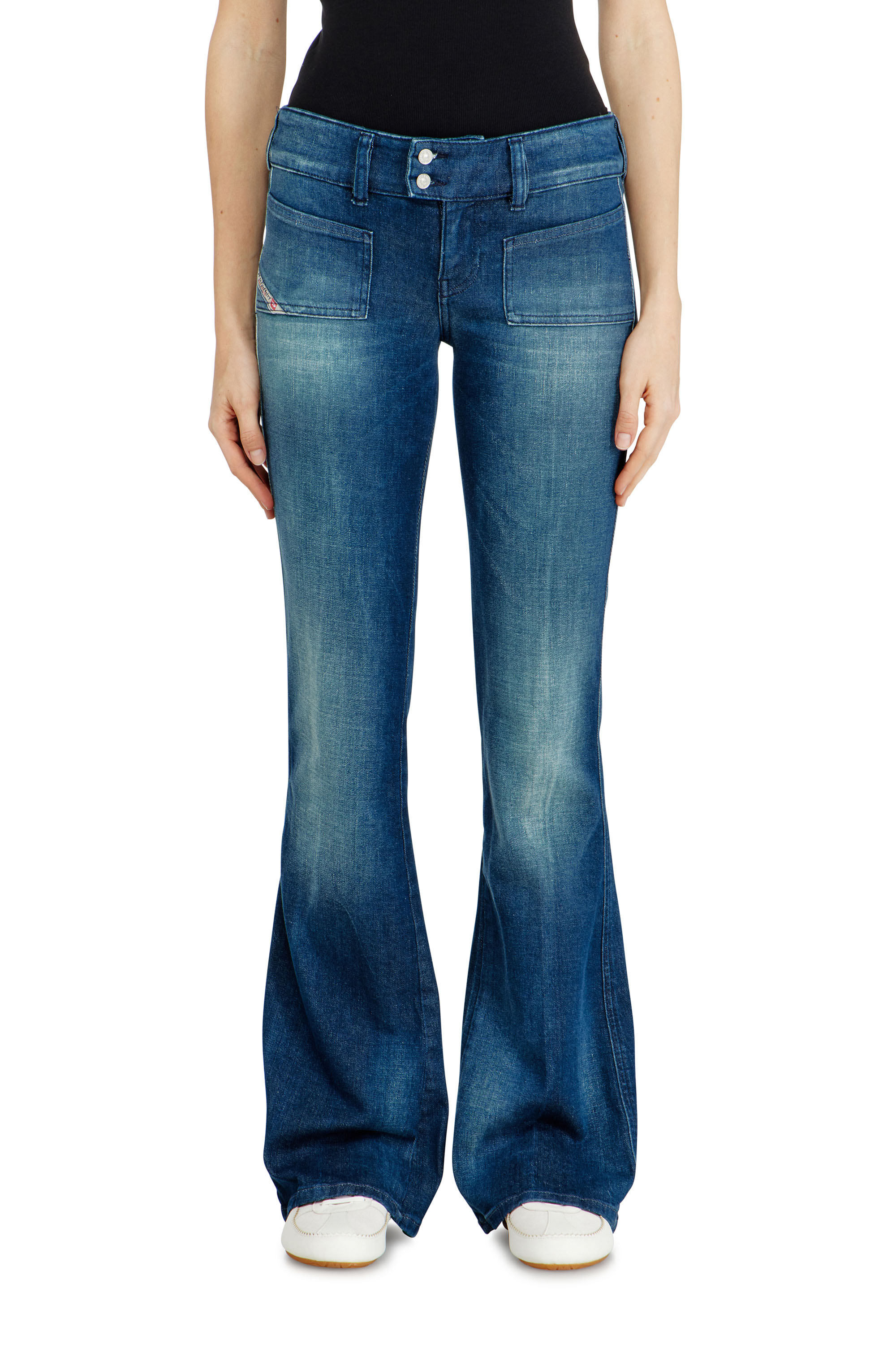 Diesel Mulher Azul - Bootcut Jeans Low Waist D-Hush - Jeans - Woman Tamanho 28