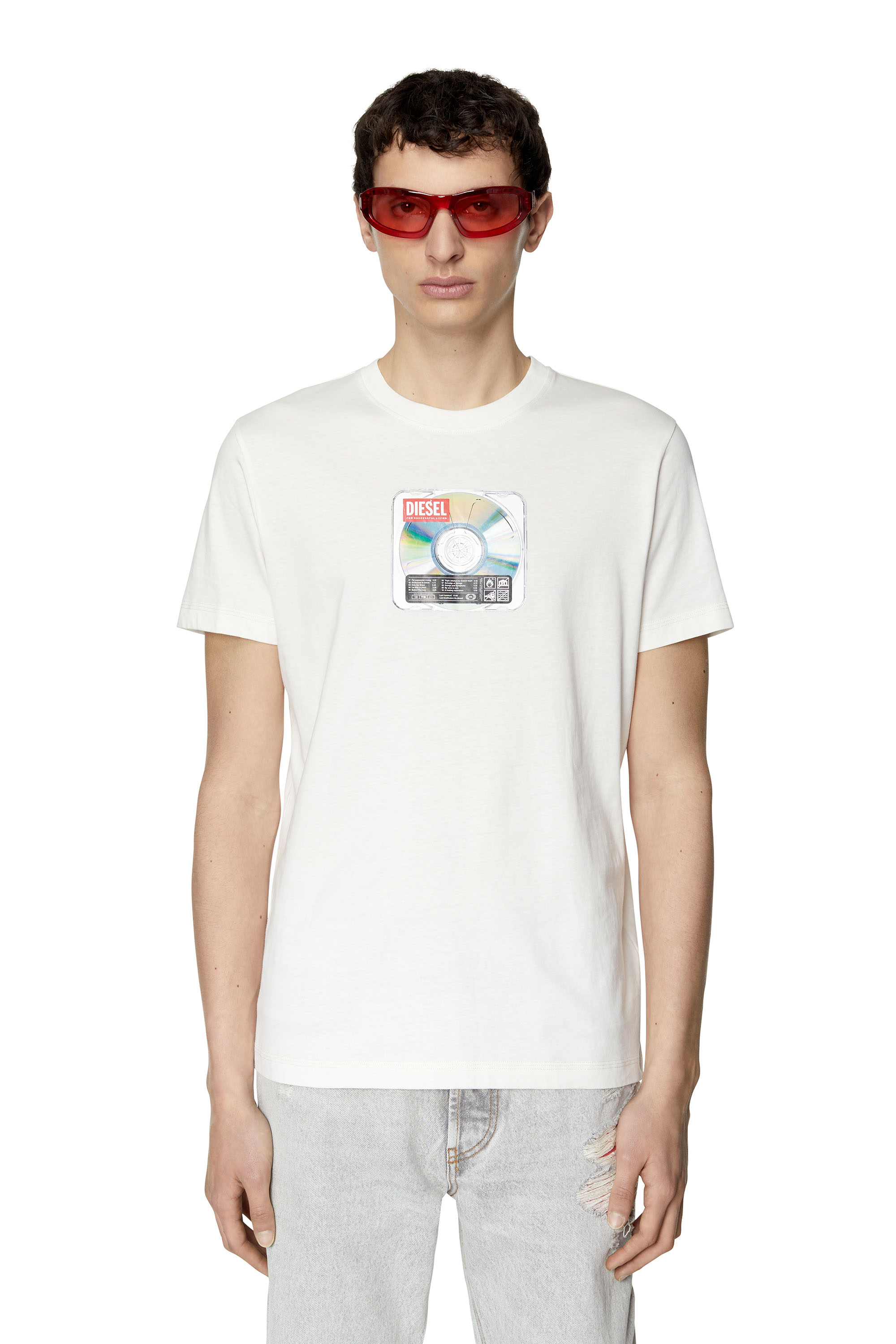 Diesel - T-shirt con stampa di un CD Diesel - T-Shirts - Uomo - Bianco