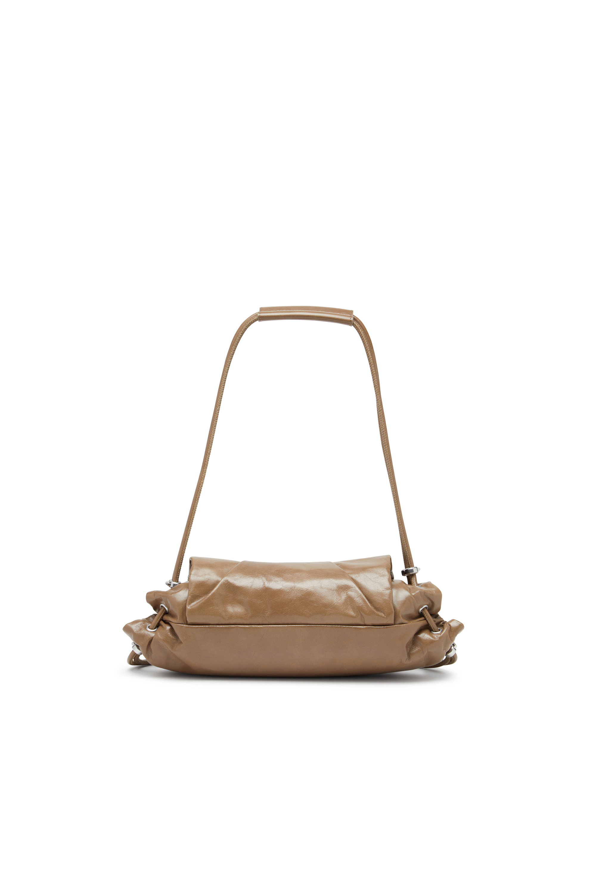 Diesel - SCRUNCH-D SHOULDER S, Woman's Scrunch-D S-Shoulder bag in scrunched leather in Brown - 3
