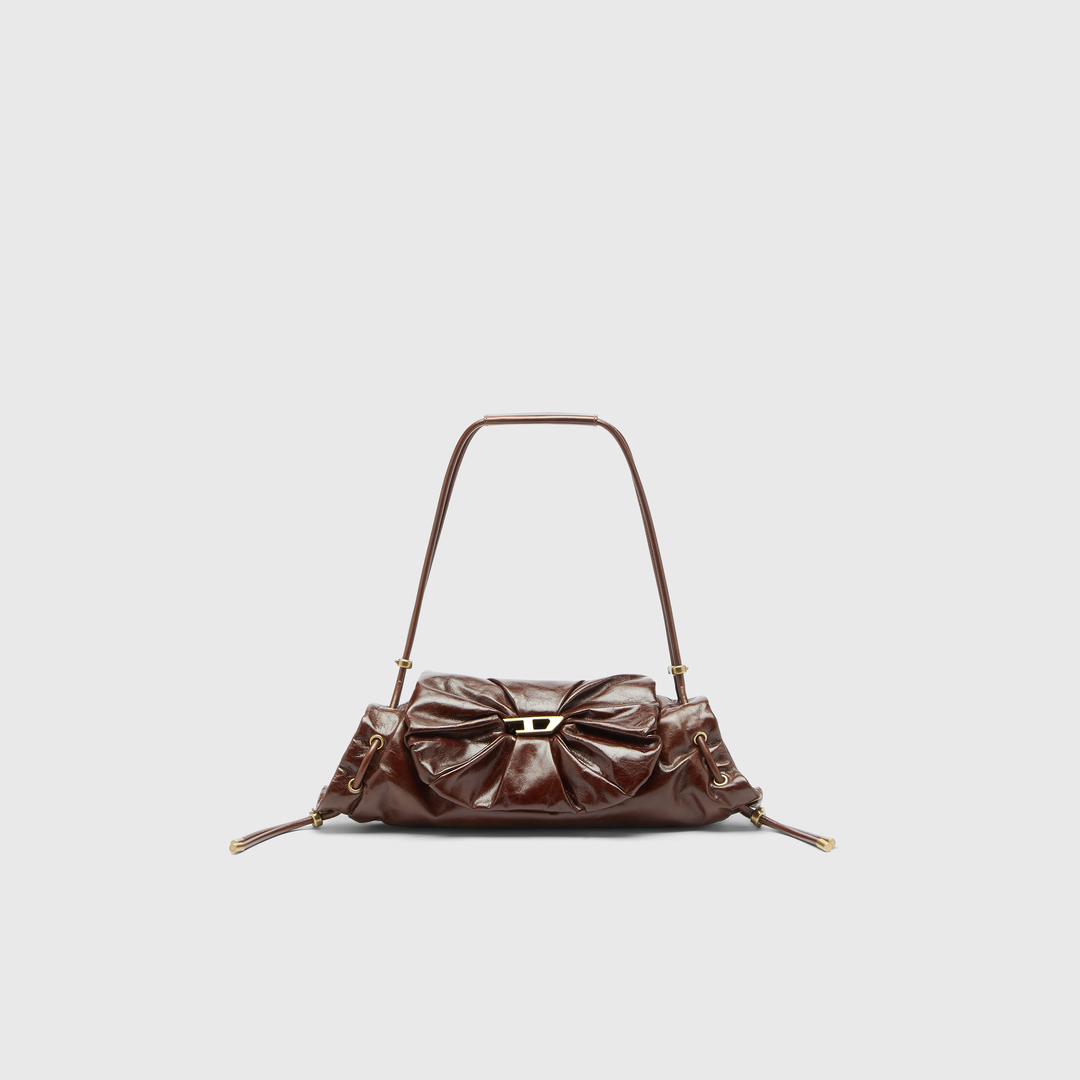 Diesel - Scrunch-D-Petit sac à bandoulière en cuir froissé - Sacs d'Épaule - Femme - Marron