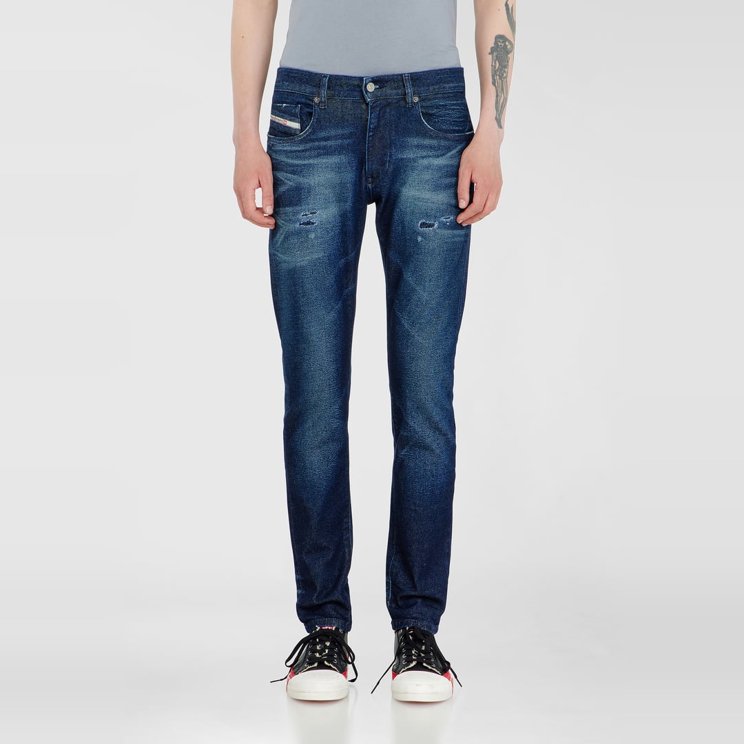 Diesel Slim Jeans Regular Waist 2019 D-Strukt, Dark blue, Zip fly
