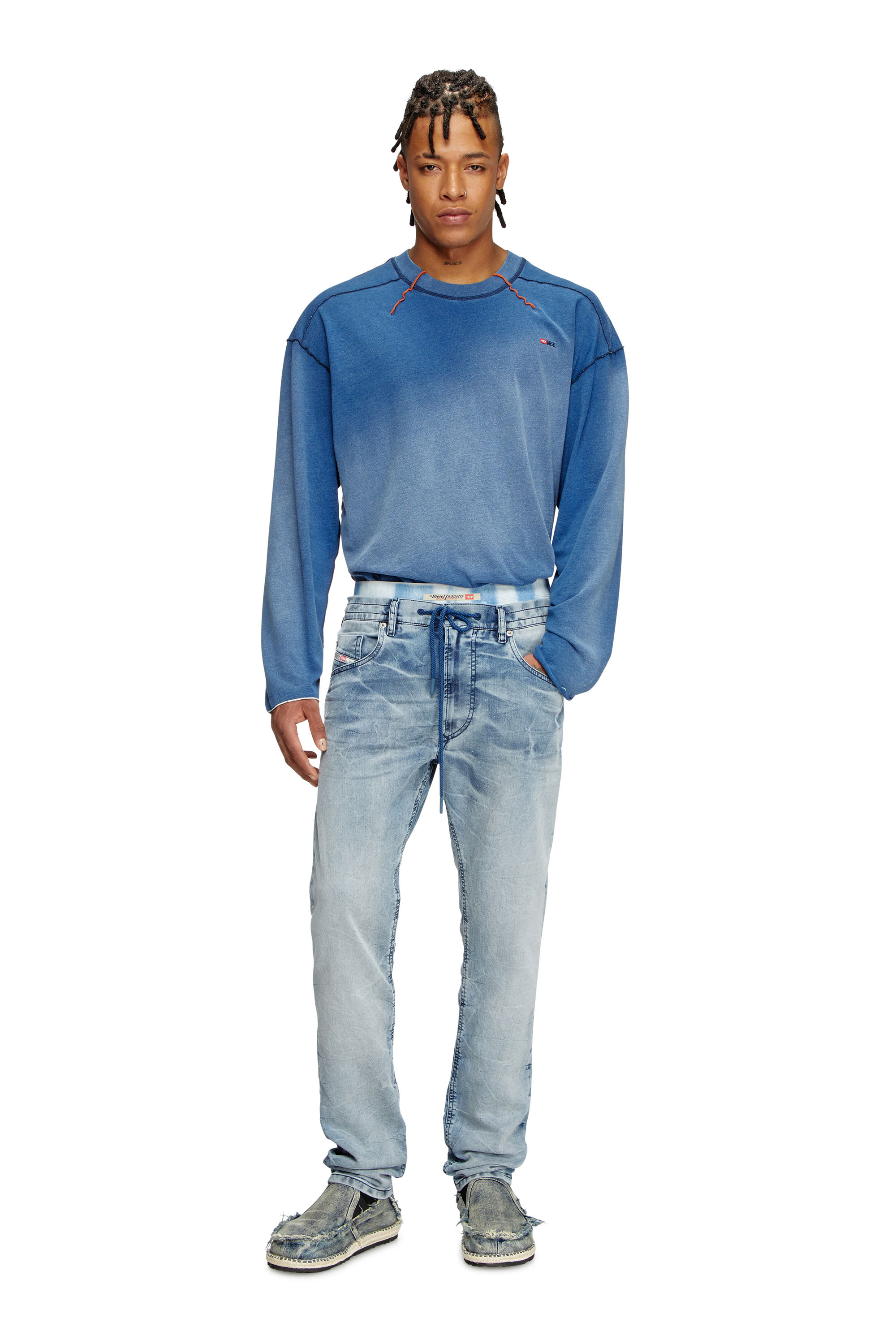 Diesel - Man's Regular 2032 D-Krooley Joggjeans® 068PK, Light Blue - 2