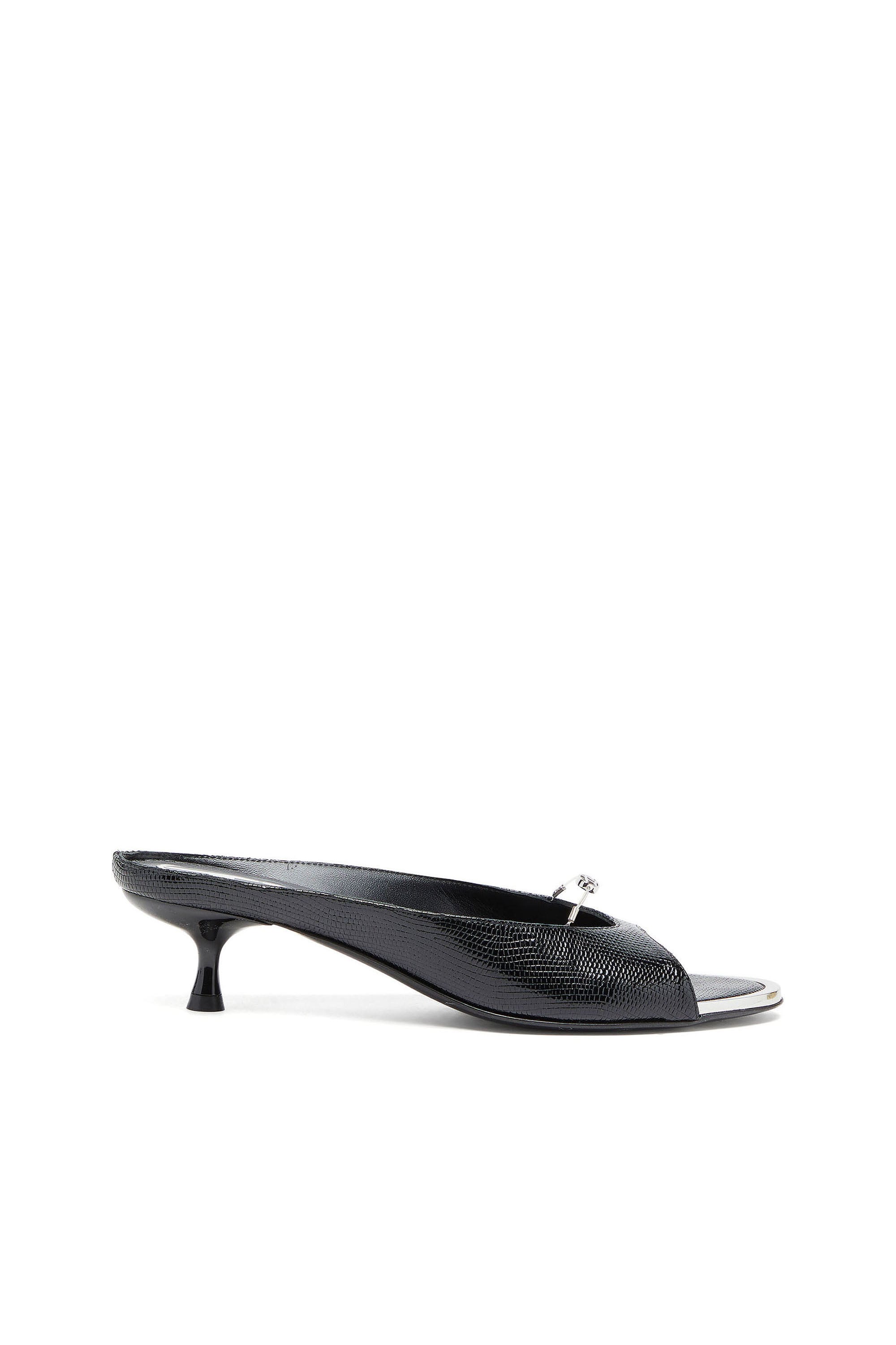 Diesel - D-Diam's - Leather mule with floating Oval D - Moccasins and Mules - Woman - Black