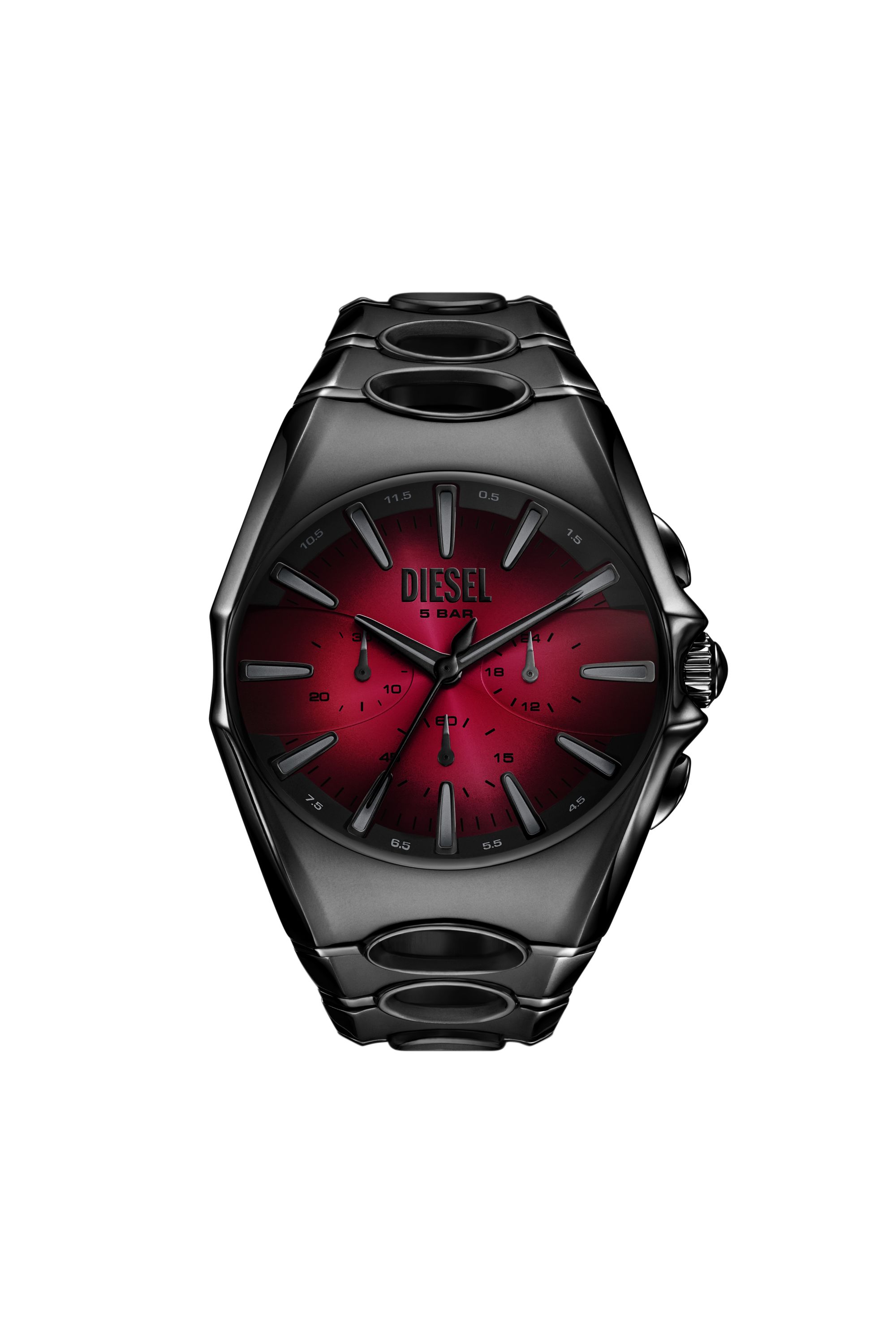 Diesel D-curve Black Stainless Steel Watch In Black