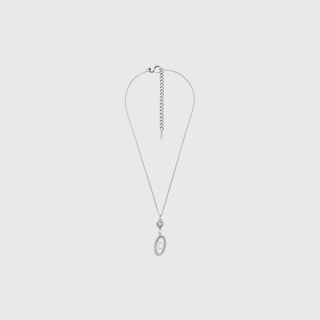Diesel - Collier en acier inoxydable avec pendentif pavé - Colliers et chaînes - Mixte - Gris argenté