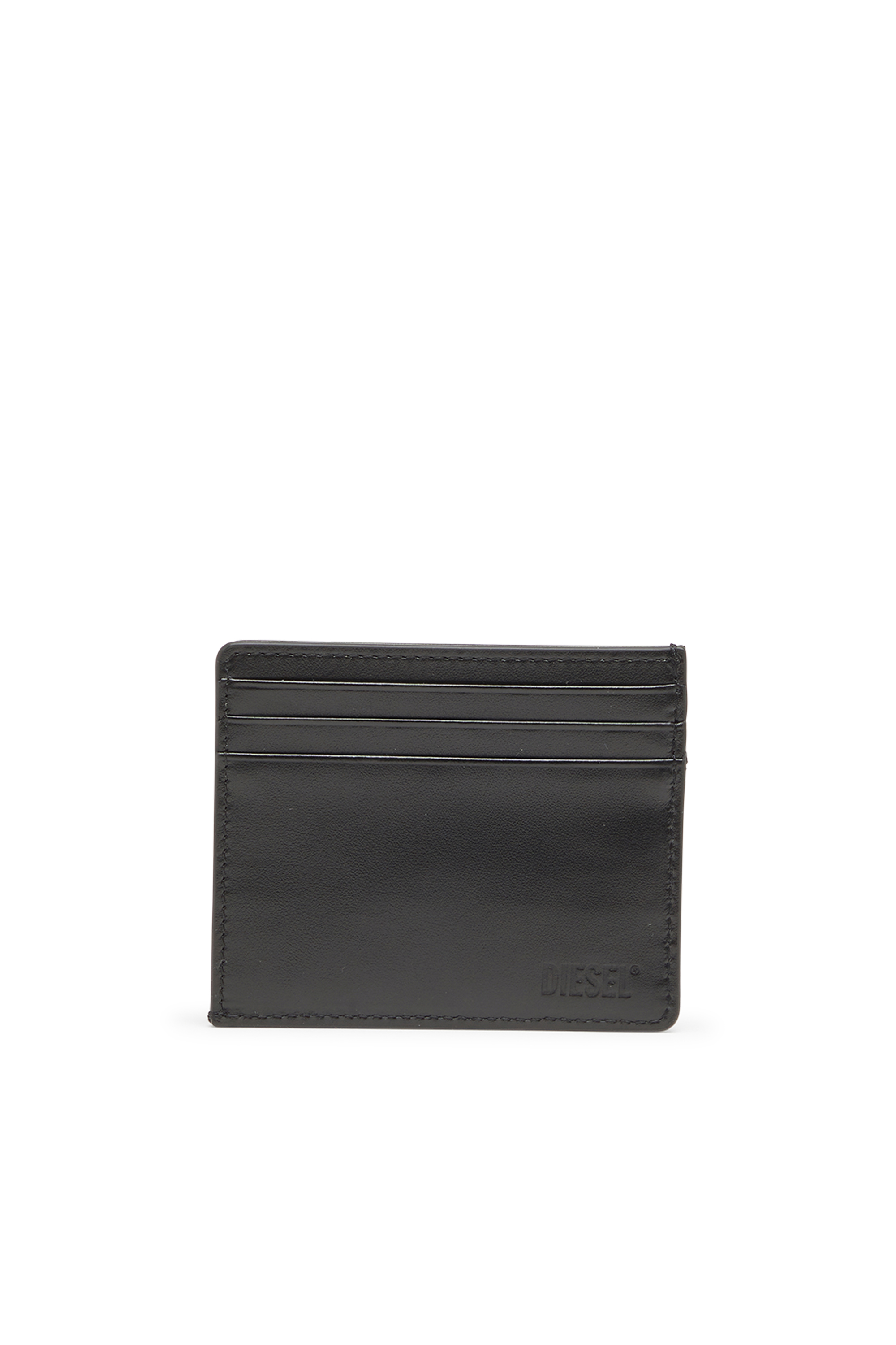 Diesel - 1DR CARD CASE, Unisex's Card holder in washed cotton and leather in Dark grey - 2