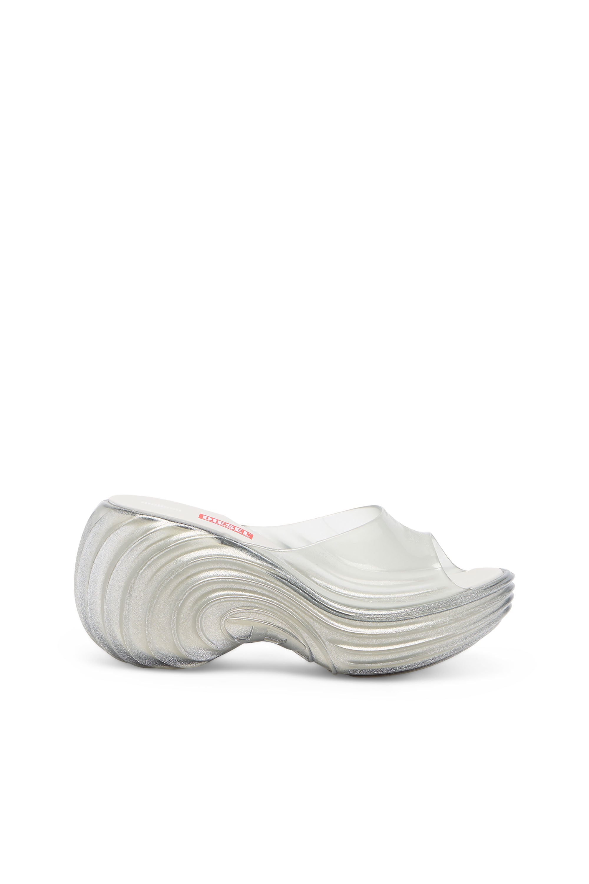Diesel - Platform mule in Melflex - Sandals - Woman - Silver