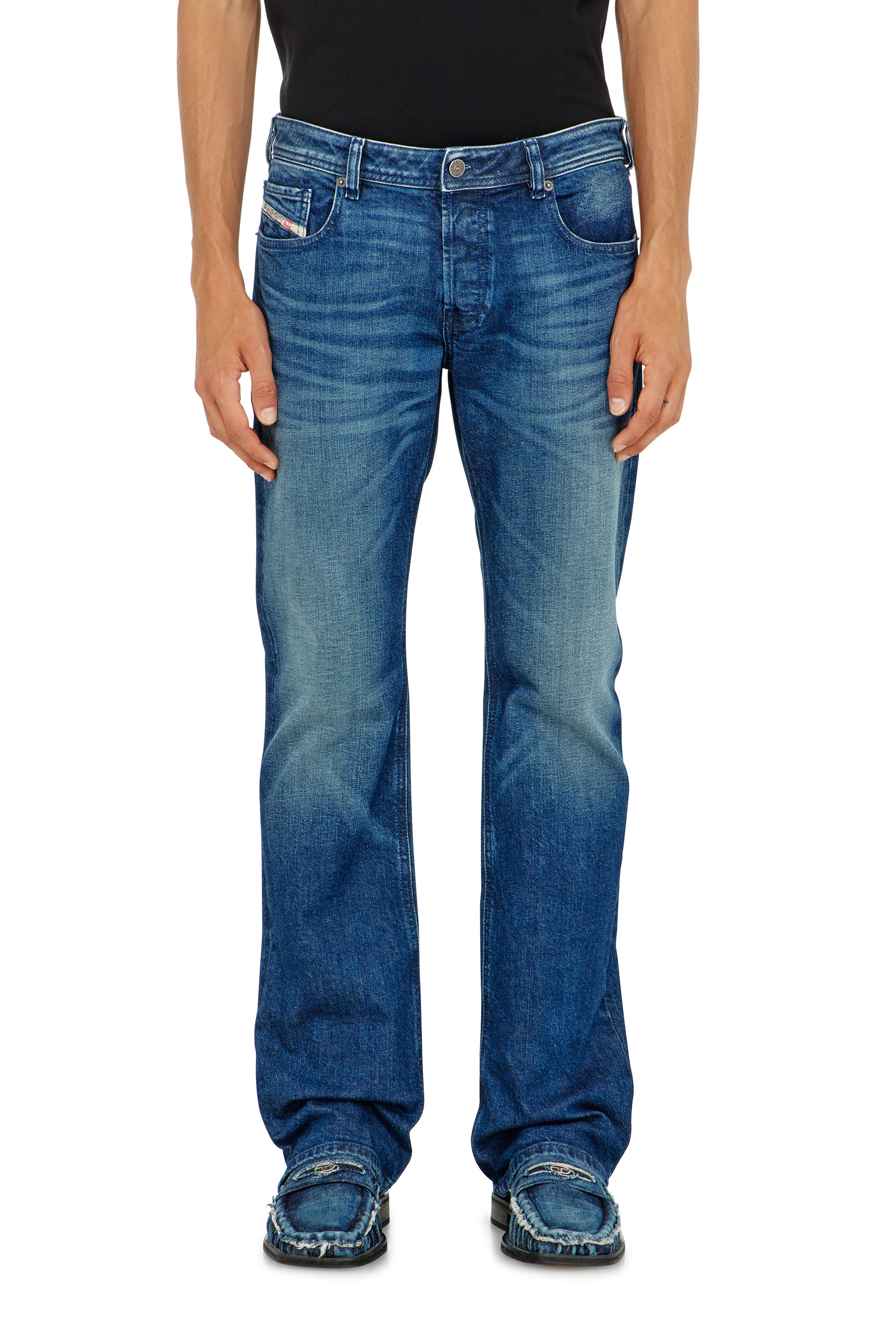 Diesel Hombre Azul Marino Vaqueros Bootcut Cintura Baja 2007 Zatiny, Azul Oscuro, Cierre Con Botón Talla 34