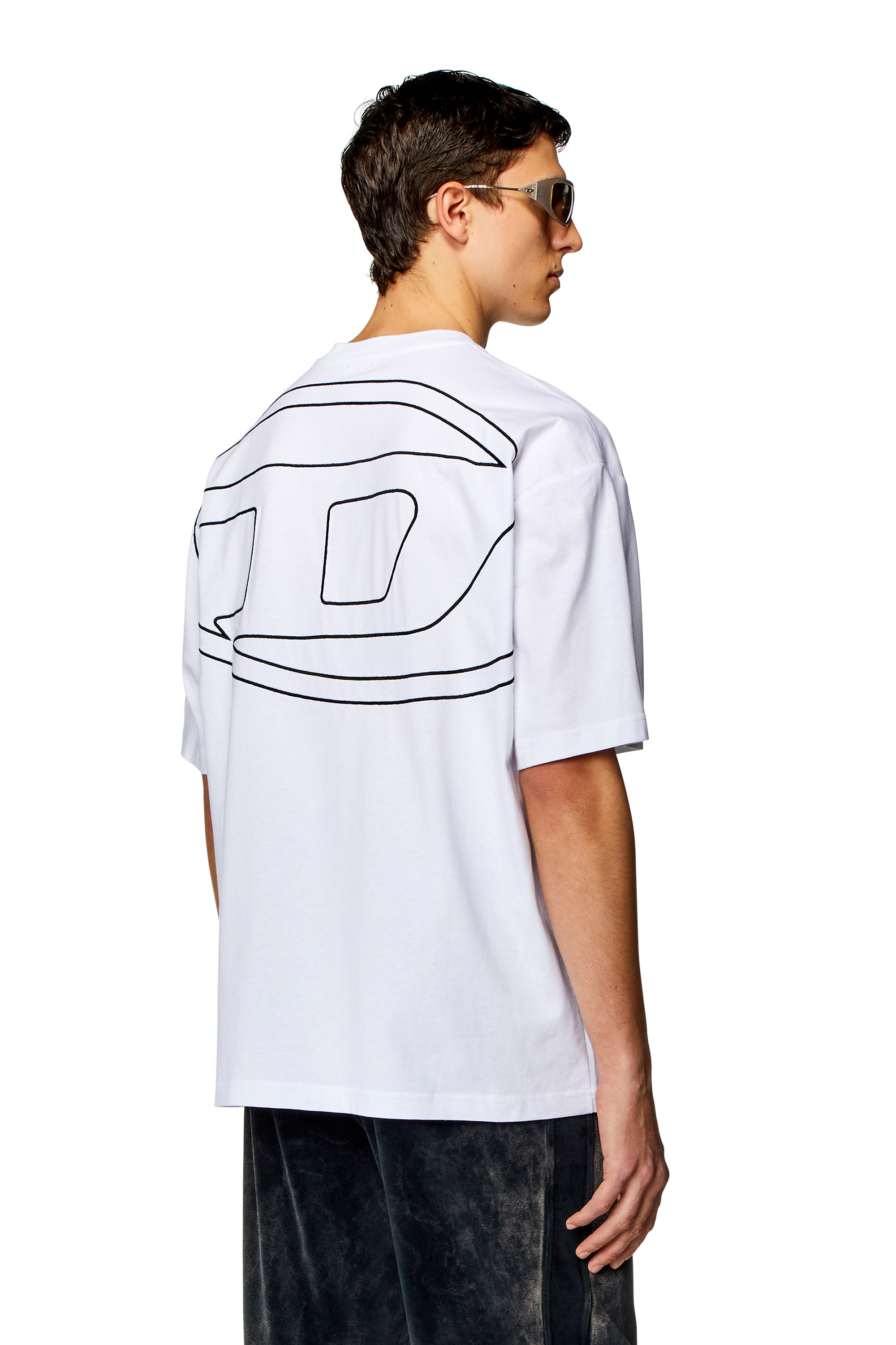 Diesel - T-Shirt mit großer Oval D-Stickerei - T-Shirts - Herren - Weiss