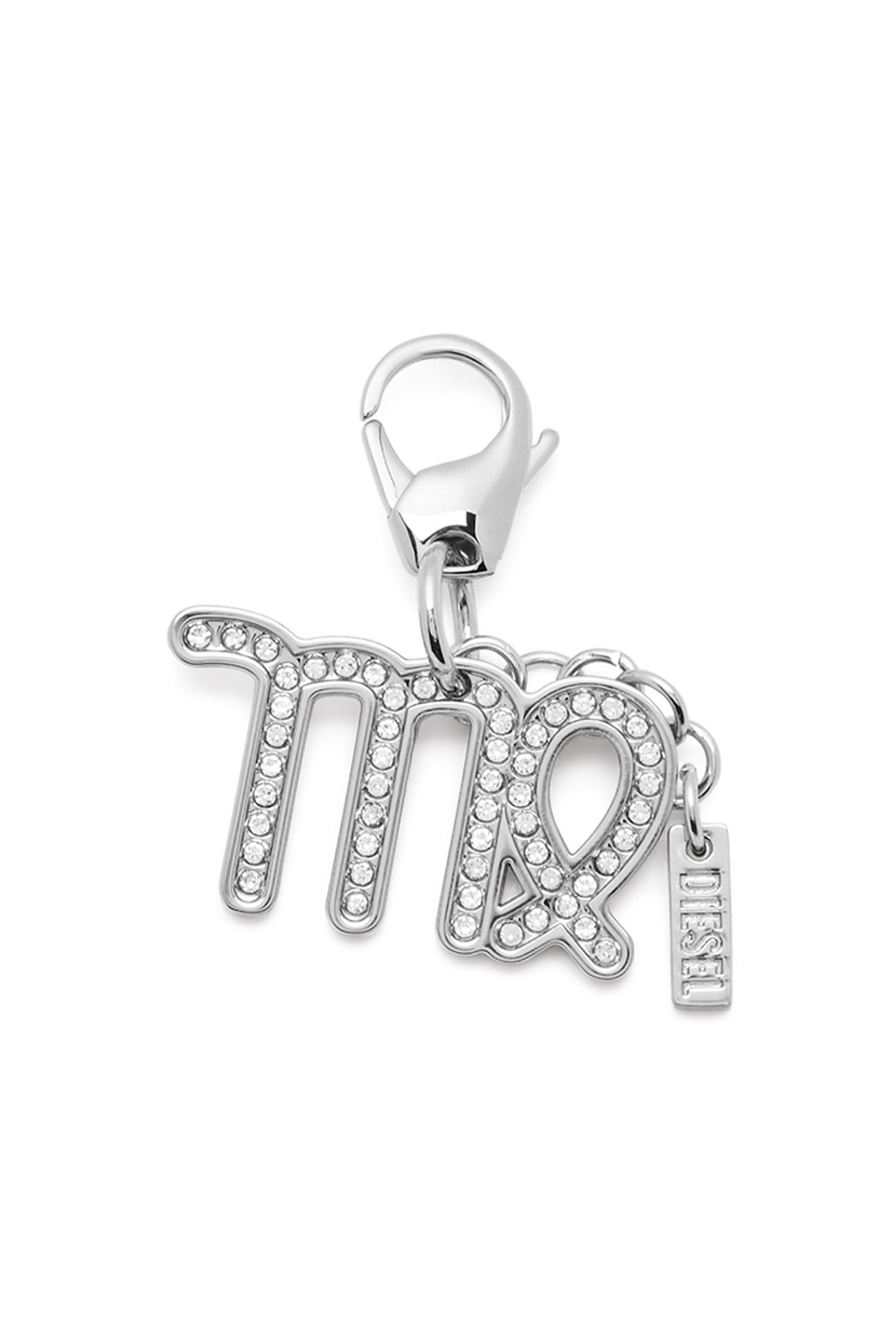 Diesel Unisex Silver - Metal Virgo Charm With Rhinestones - Charms And Keyrings Uni