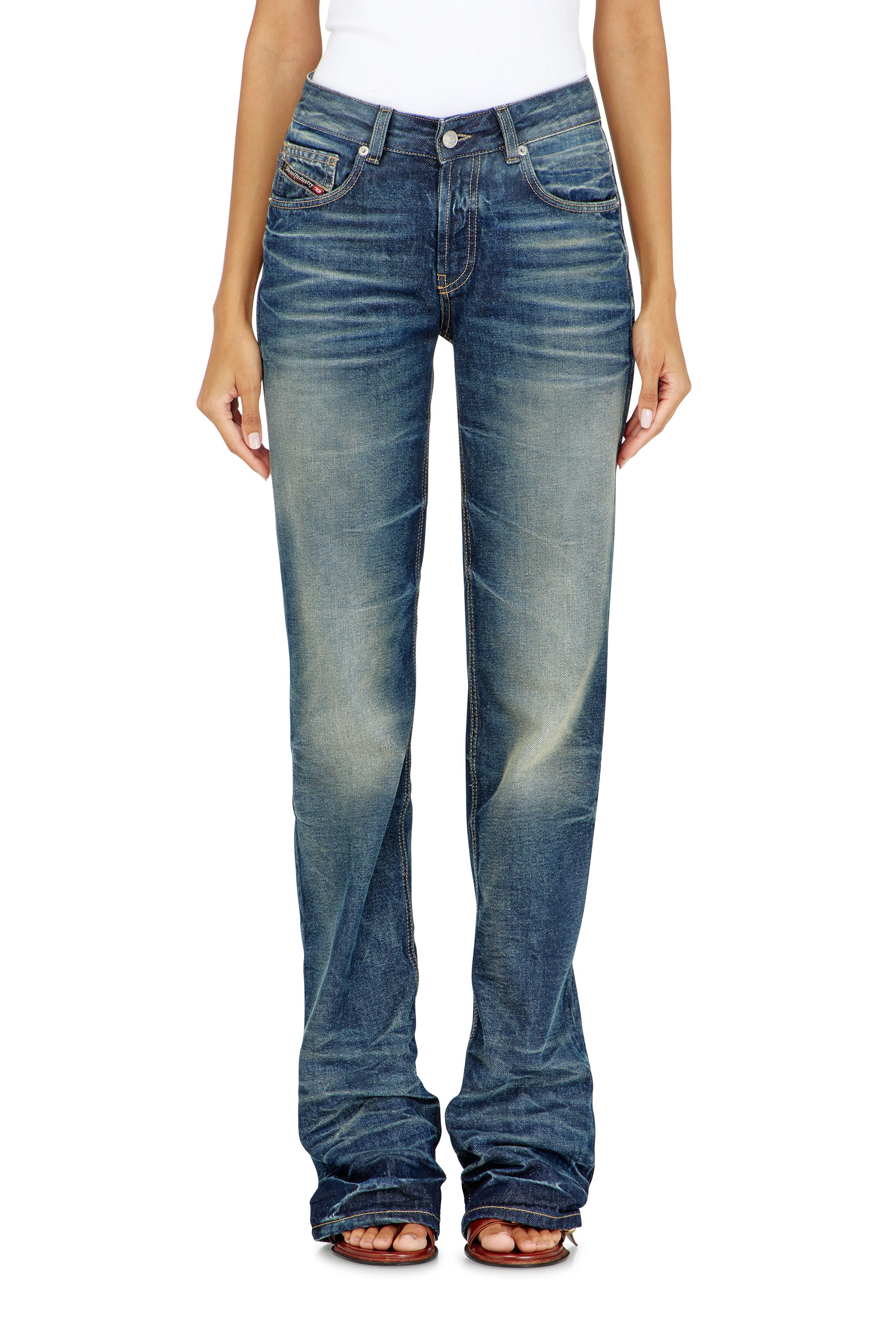 Diesel Regular Jeans Regular Waist D-Heel, Medium blue, Button fly
