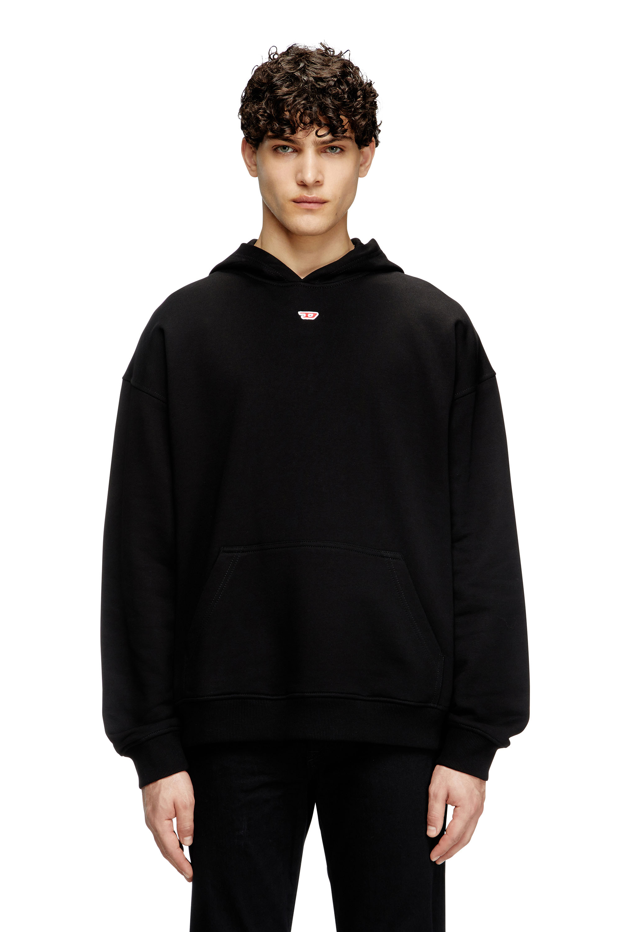 Diesel - Hoodie with D logo patch - Sweaters - Man - Black