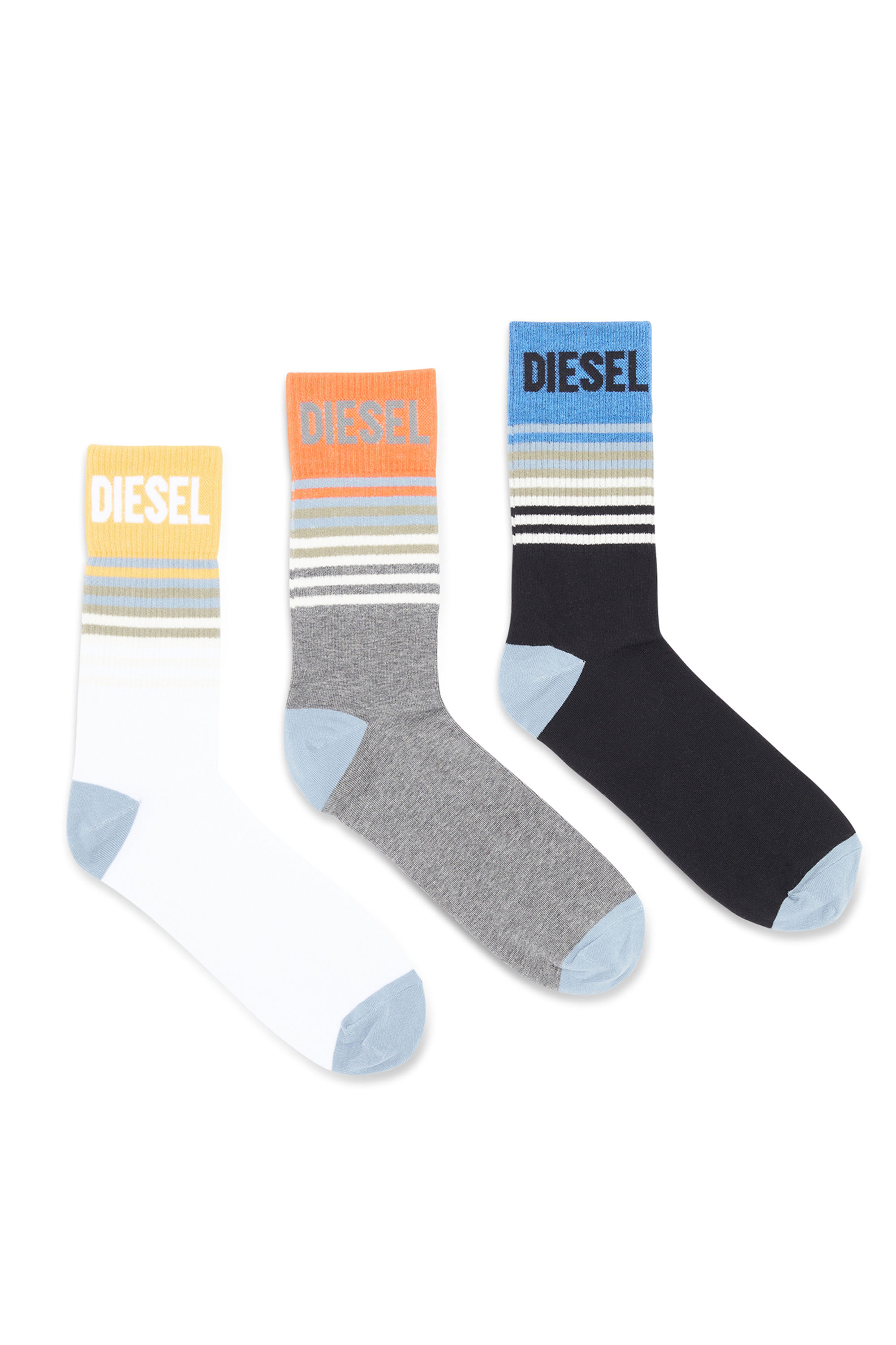 Diesel - Set di tre paia di calzini con bordo colorato - Calzini - Uomo - Multicolor