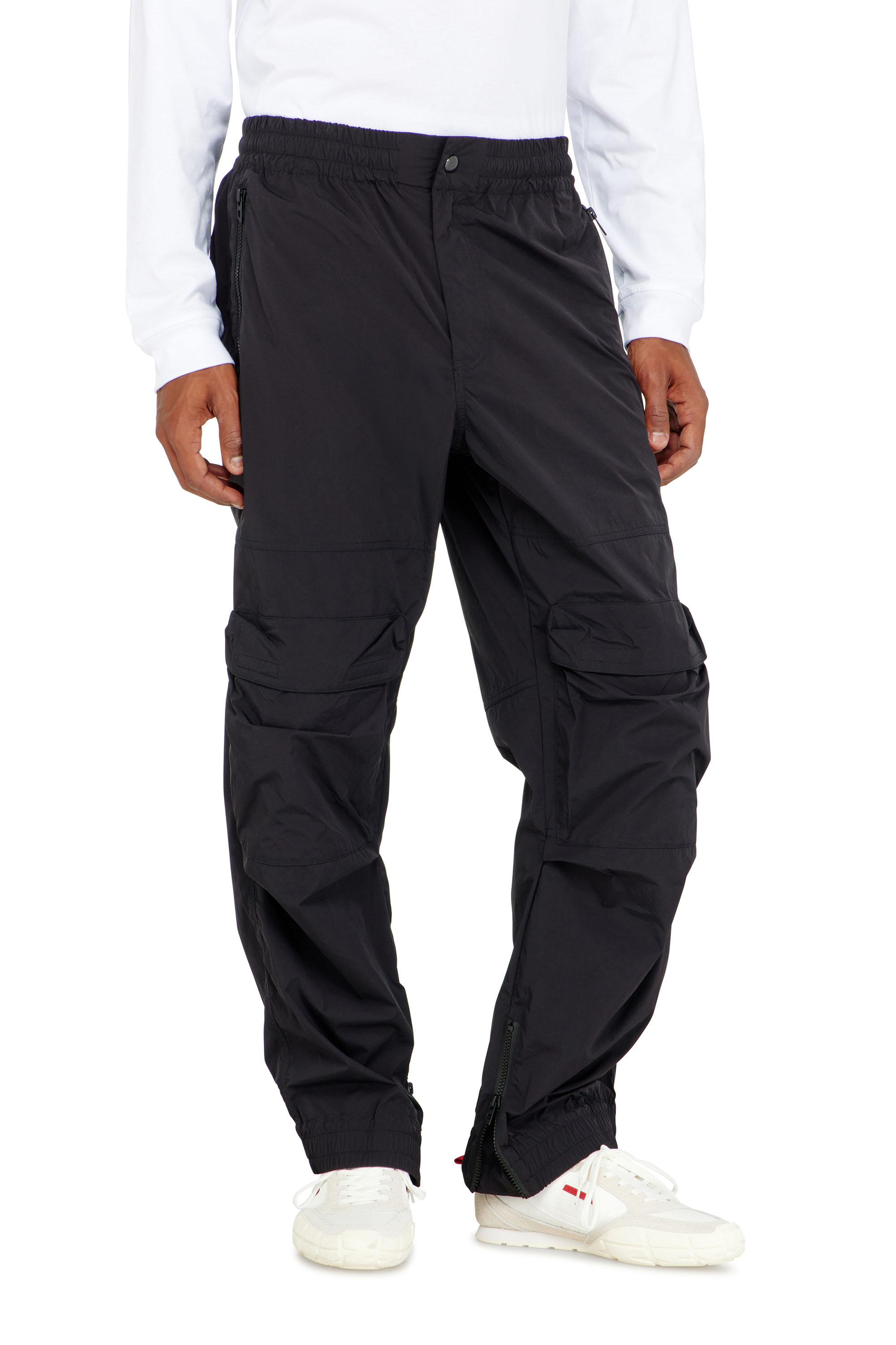 Diesel - Nylon pants with cargo pockets - Pants - Man - Black