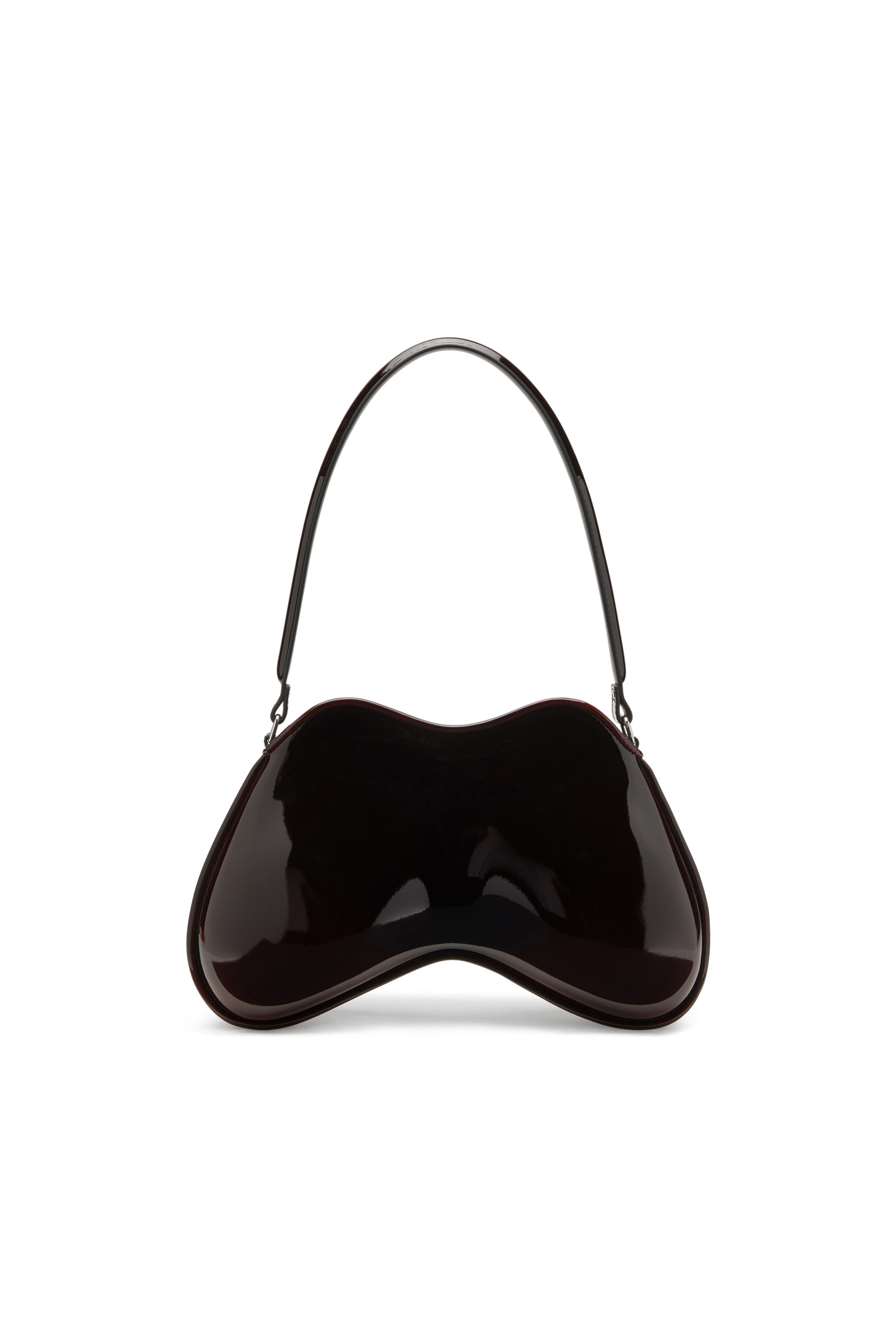 Diesel - DOUBLE-D SHOULDER, Woman's Double-D-Rigid shoulder bag in d&eacute;grad&eacute; glossy PU in Burgundy - 3