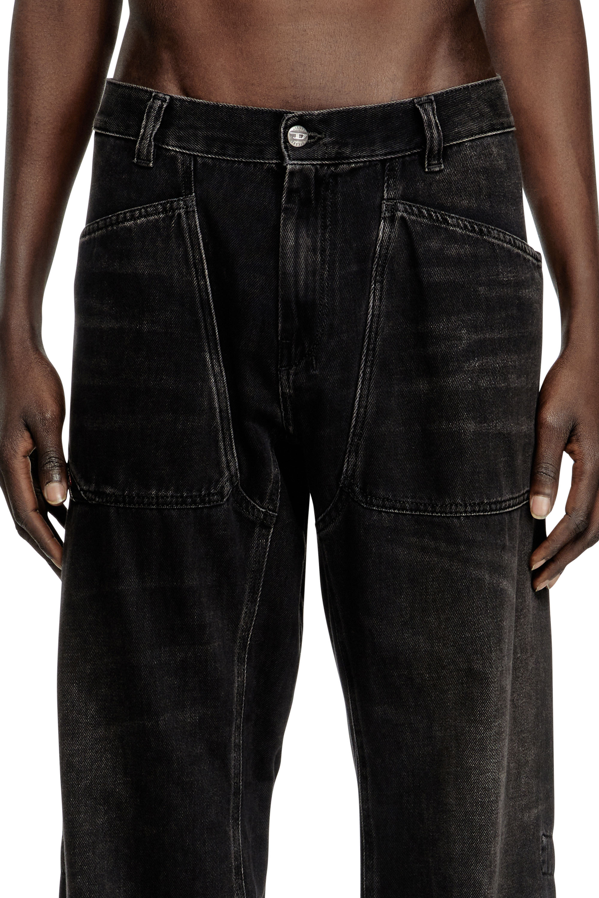 Diesel - Man's Relaxed Jeans D-Zeta 09J96, Black/Dark grey - 4