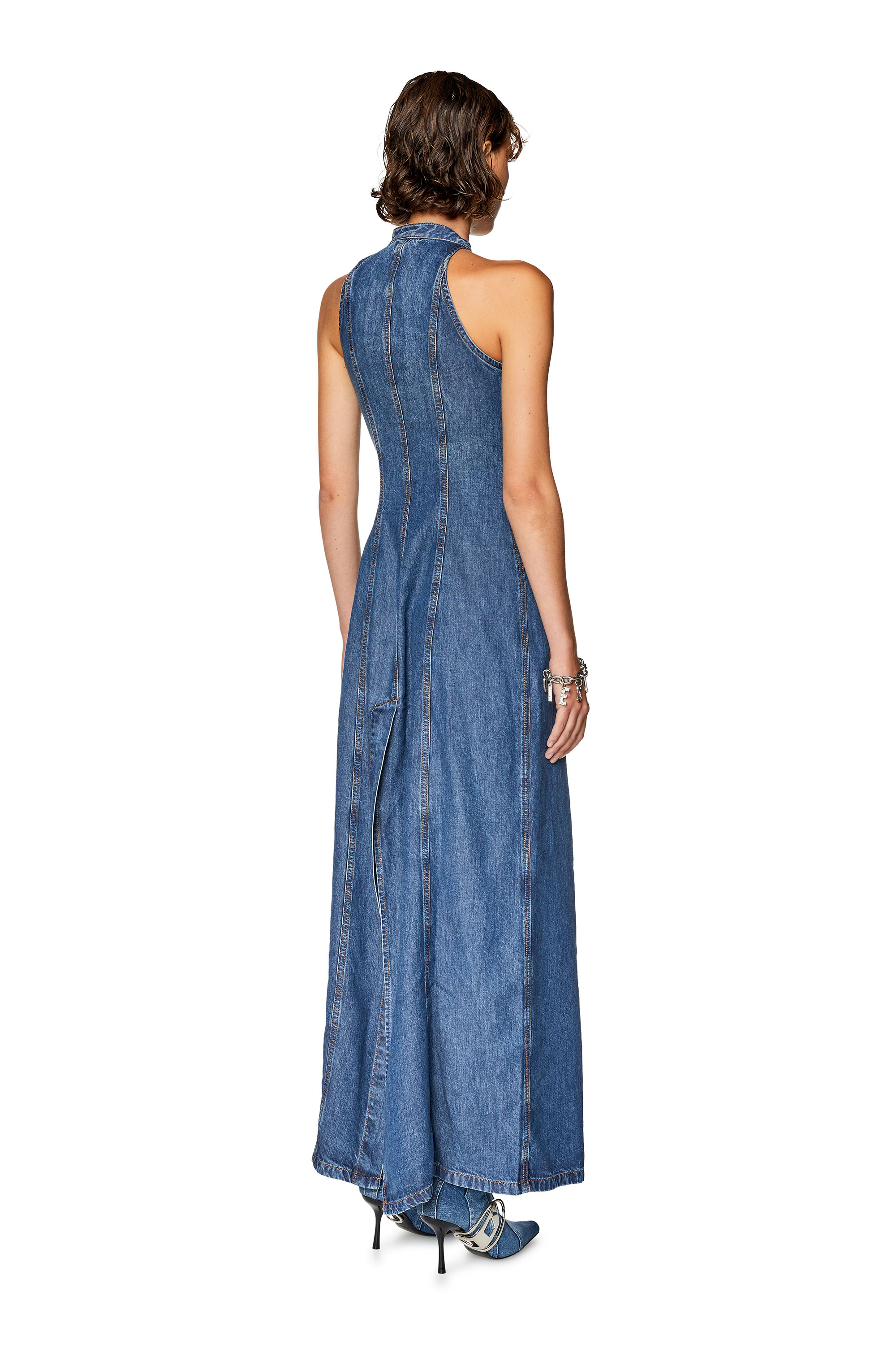 Diesel - Long dress in light denim - Dresses - Woman - Blue