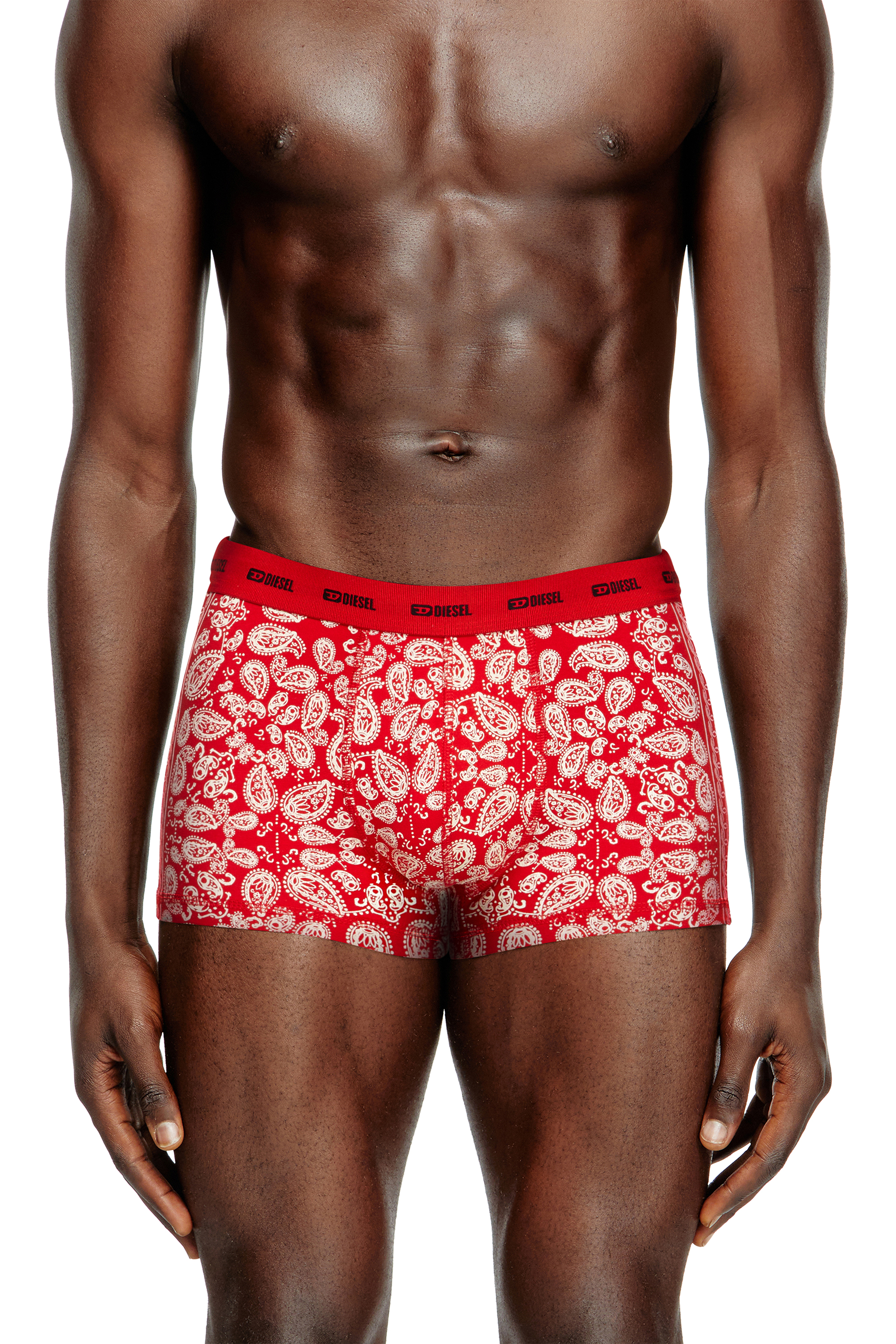 Diesel - DAMIEN-GFT-UTLT-3PACK, Man's 3-pack stretch cotton boxers in Red/White - 2