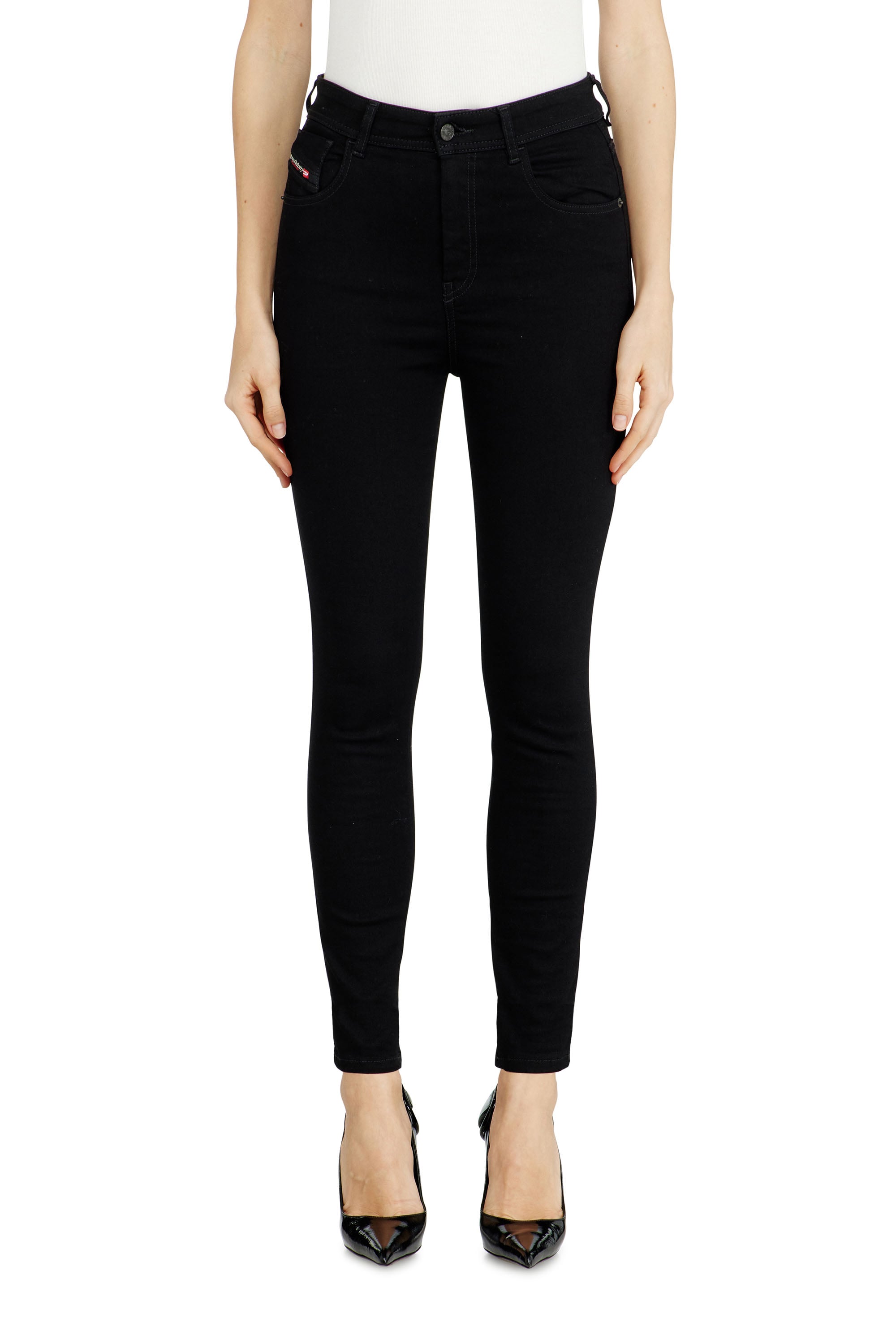 Diesel Women's Black Skinny Jeans High Waist 1984 Slandy-High, /Dark Grey, Zip Fly Size 32