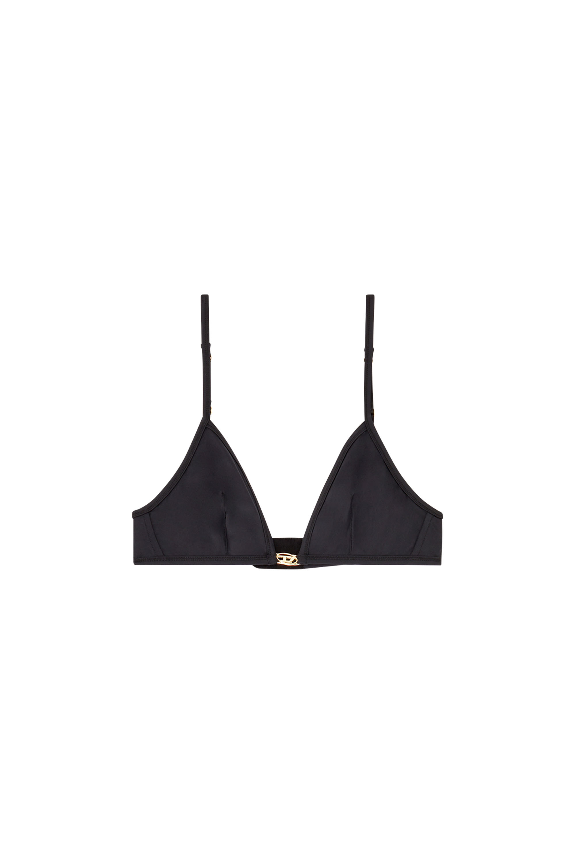 Diesel - LUNA-UTLT, Woman's Triangle bra in nylon with Oval D detail in Black - 2