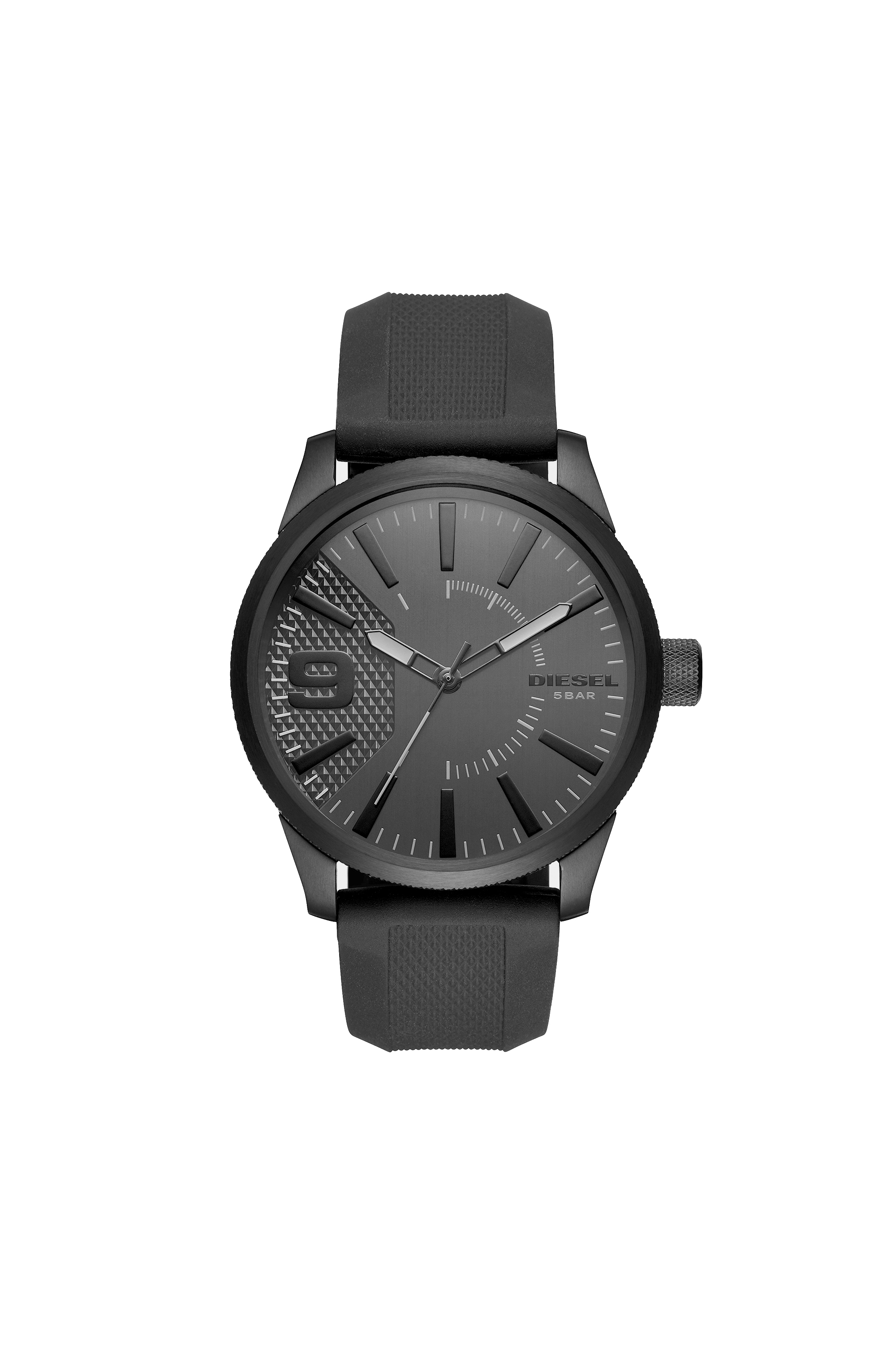 Diesel - Rasp total black silicon watch, 46 mm - Timeframes - Man - Black