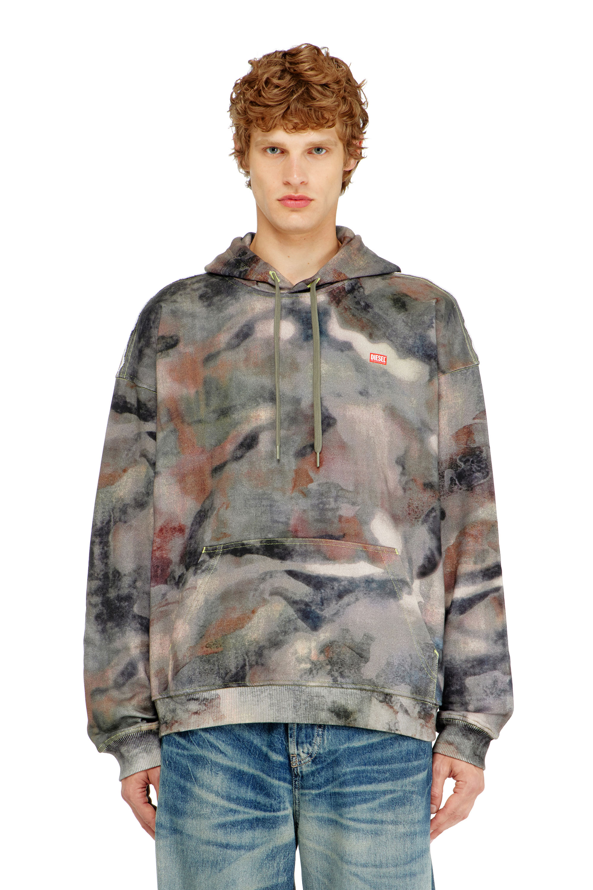 Diesel Homem Multicolor - Hoodie In Camouflage-Print Organic Cotton - Sweaters - Man 3XL