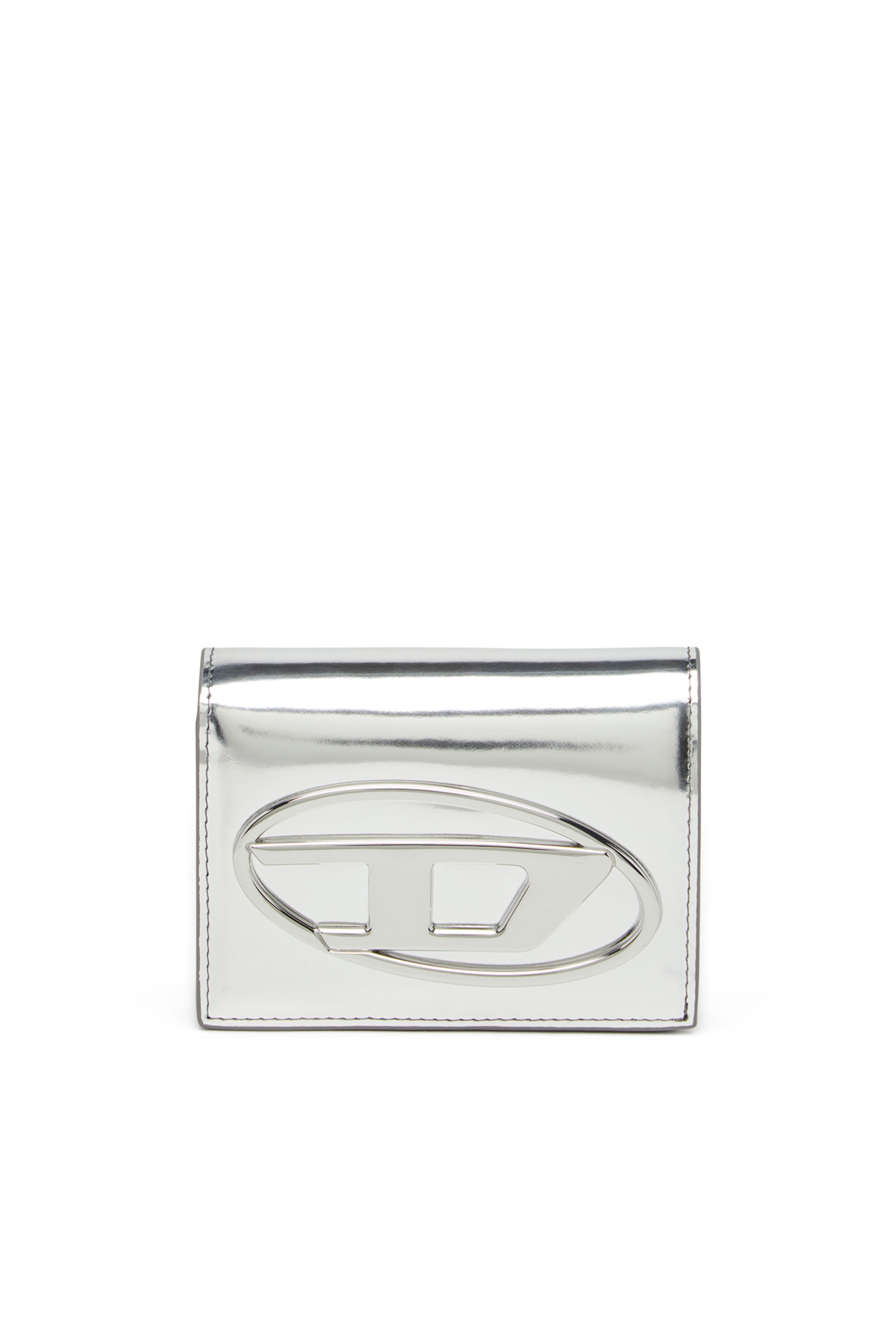 Diesel Women's Silver - Bi-Fold Wallet In Mirror Leather - Wallets - Woman Uni