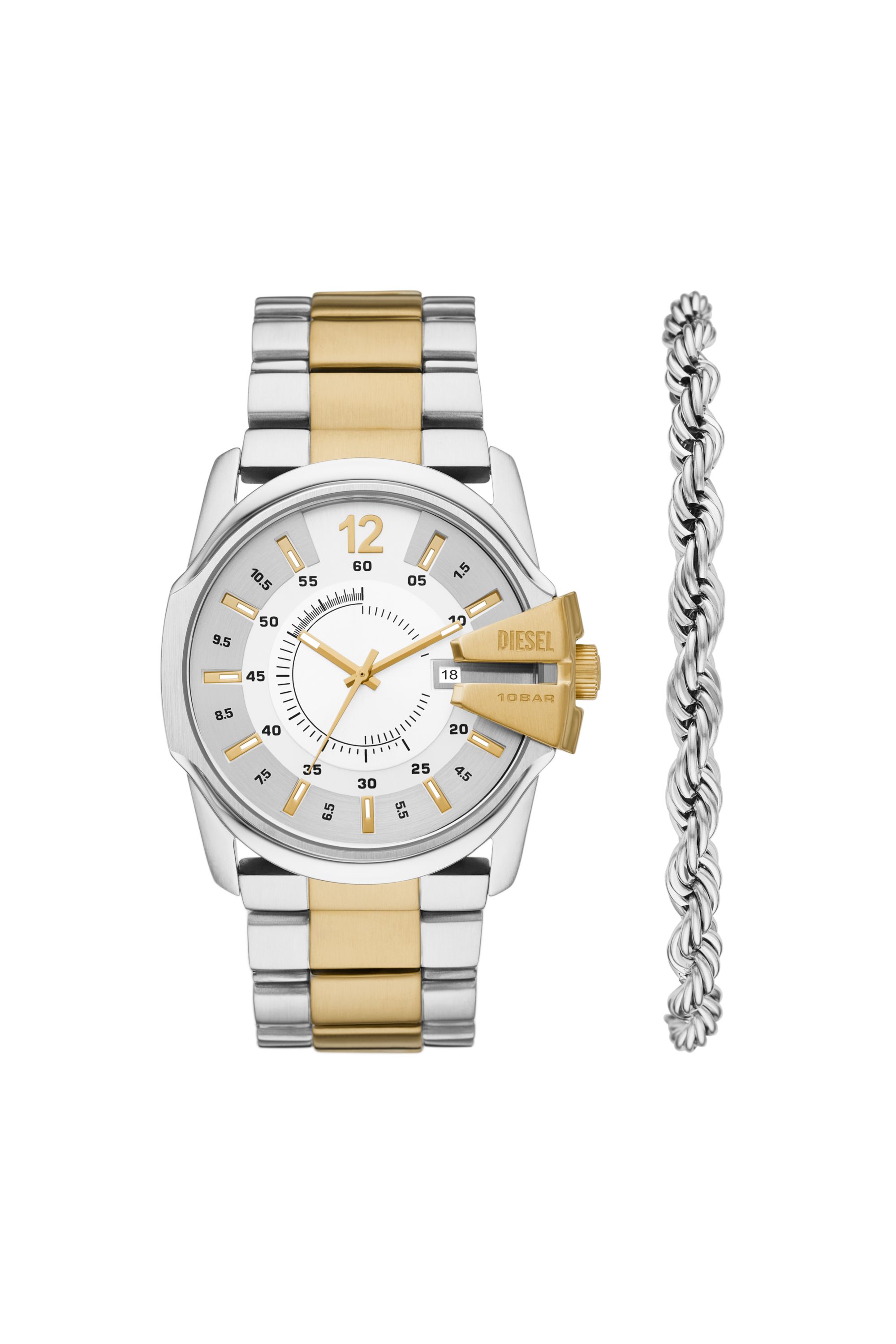 Diesel - Master Chief Watch and Bracelet Set - Timeframes - Man - Silver