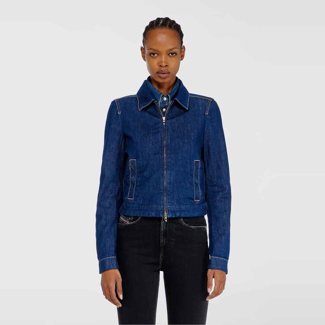 Diesel - Coach jacket in rinse denim - Denim Jackets - Woman - Blue