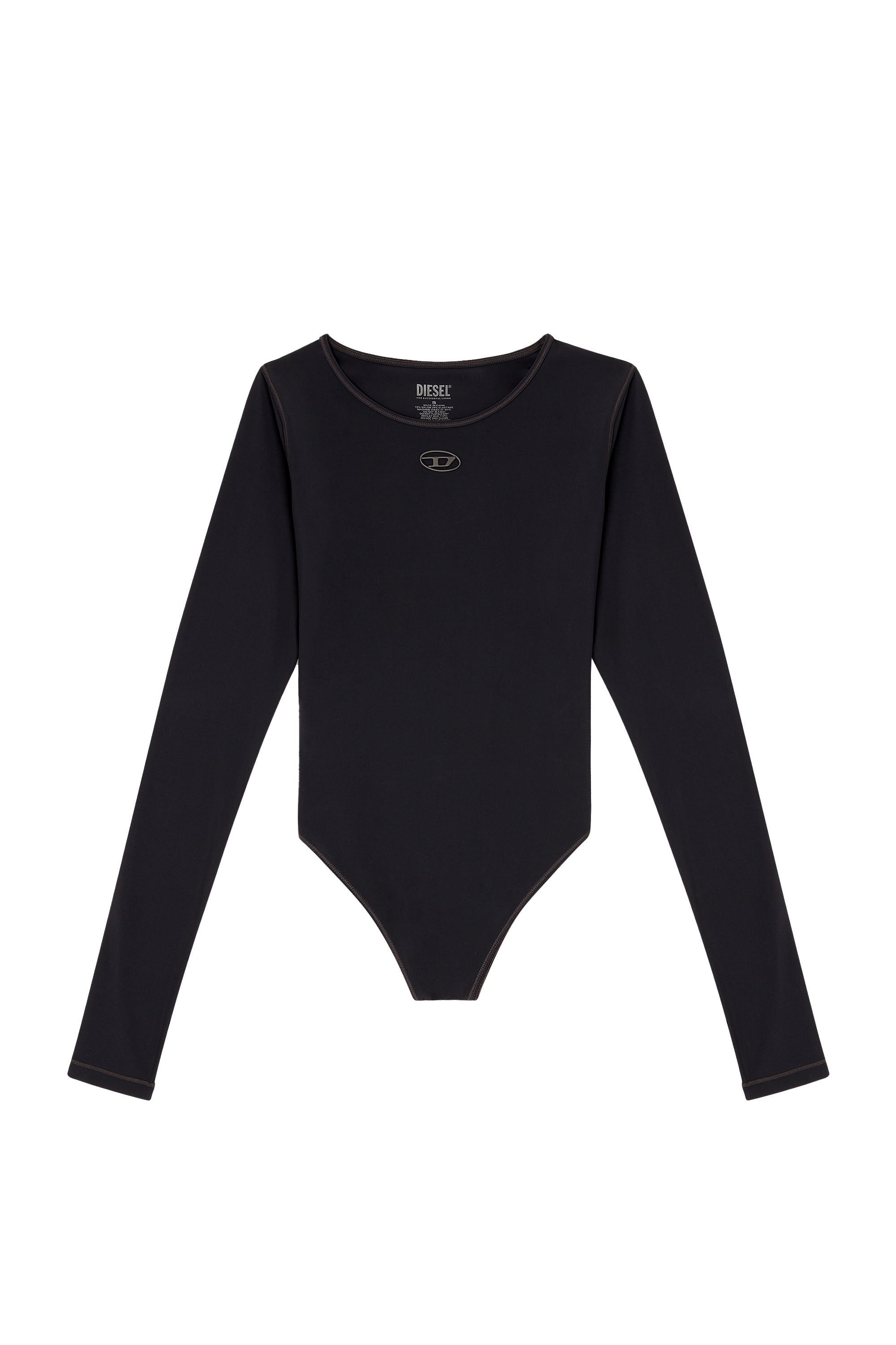 Diesel - ANGELICA-UTLT, Woman's Bodysuit with cut-out Oval D in Black - 3