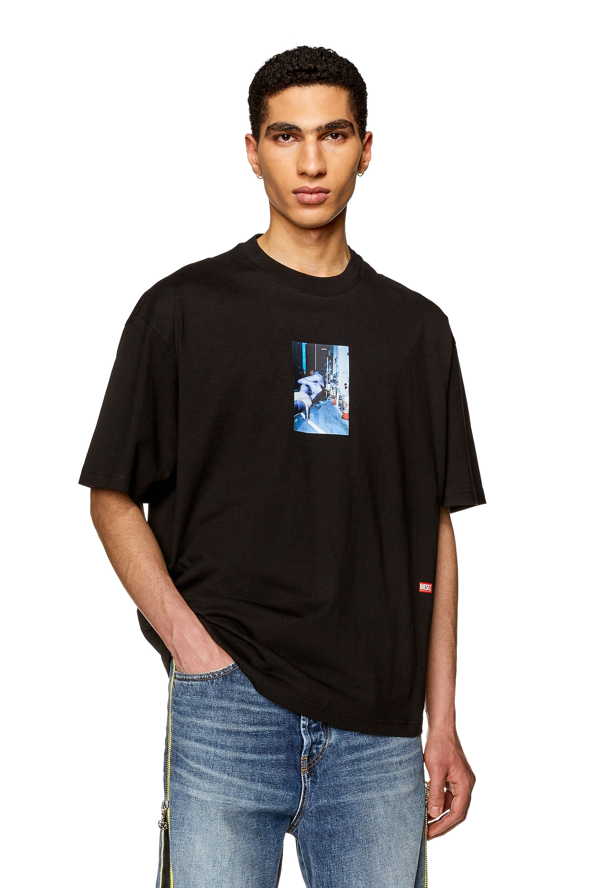 Diesel - T-shirt with photo prints - T-Shirts - Man - Black