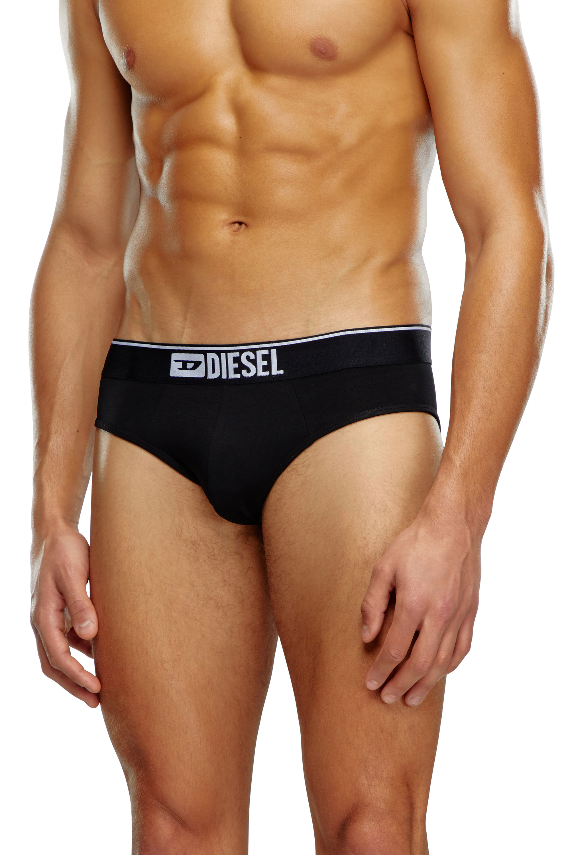 Diesel Men's Black - Three-Pack Of Plain Logo Briefs - Briefs - Man Xxl