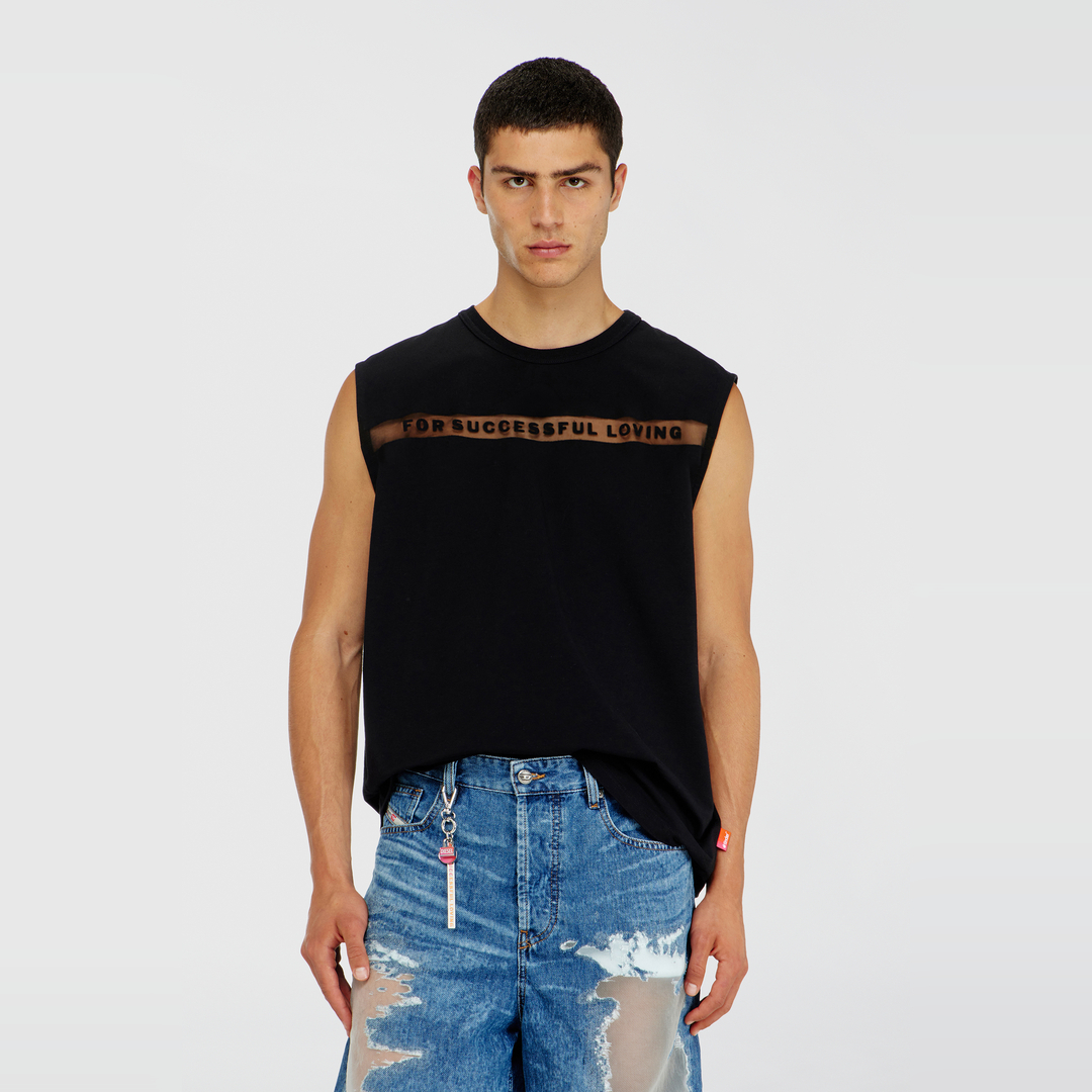 Diesel - Tank top with For Successful Loving logo - T-Shirts - Unisex - Black