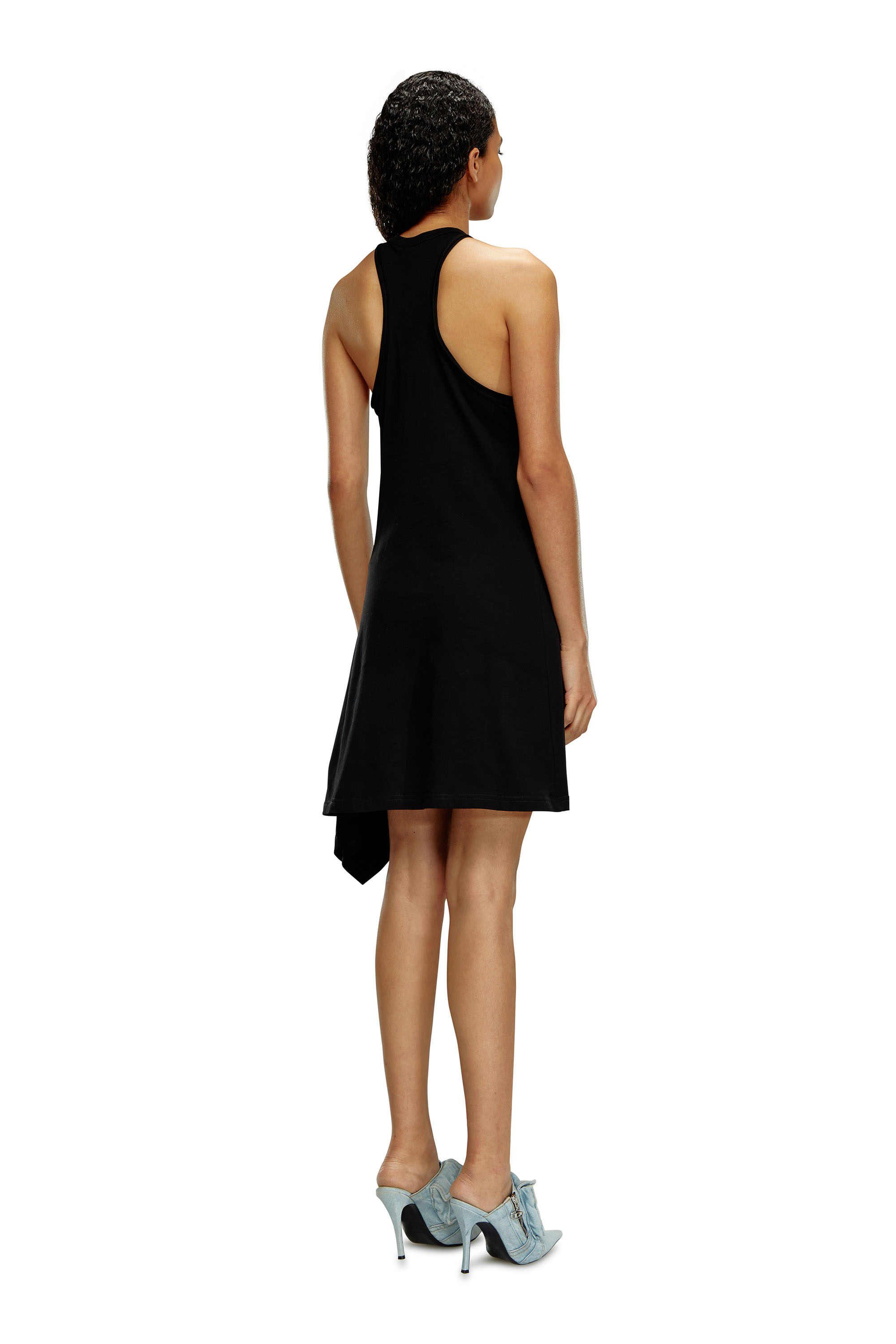 Diesel - Kurzes Neckholder-Kleid aus Jersey mit Print - Kleider - Damen - Schwarz