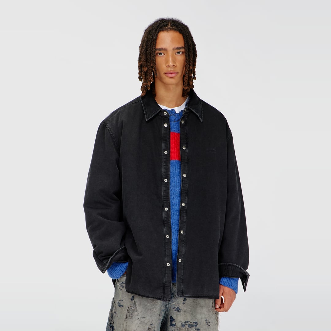 Diesel - Padded denim overshirt - Denim Jackets - Man - Black