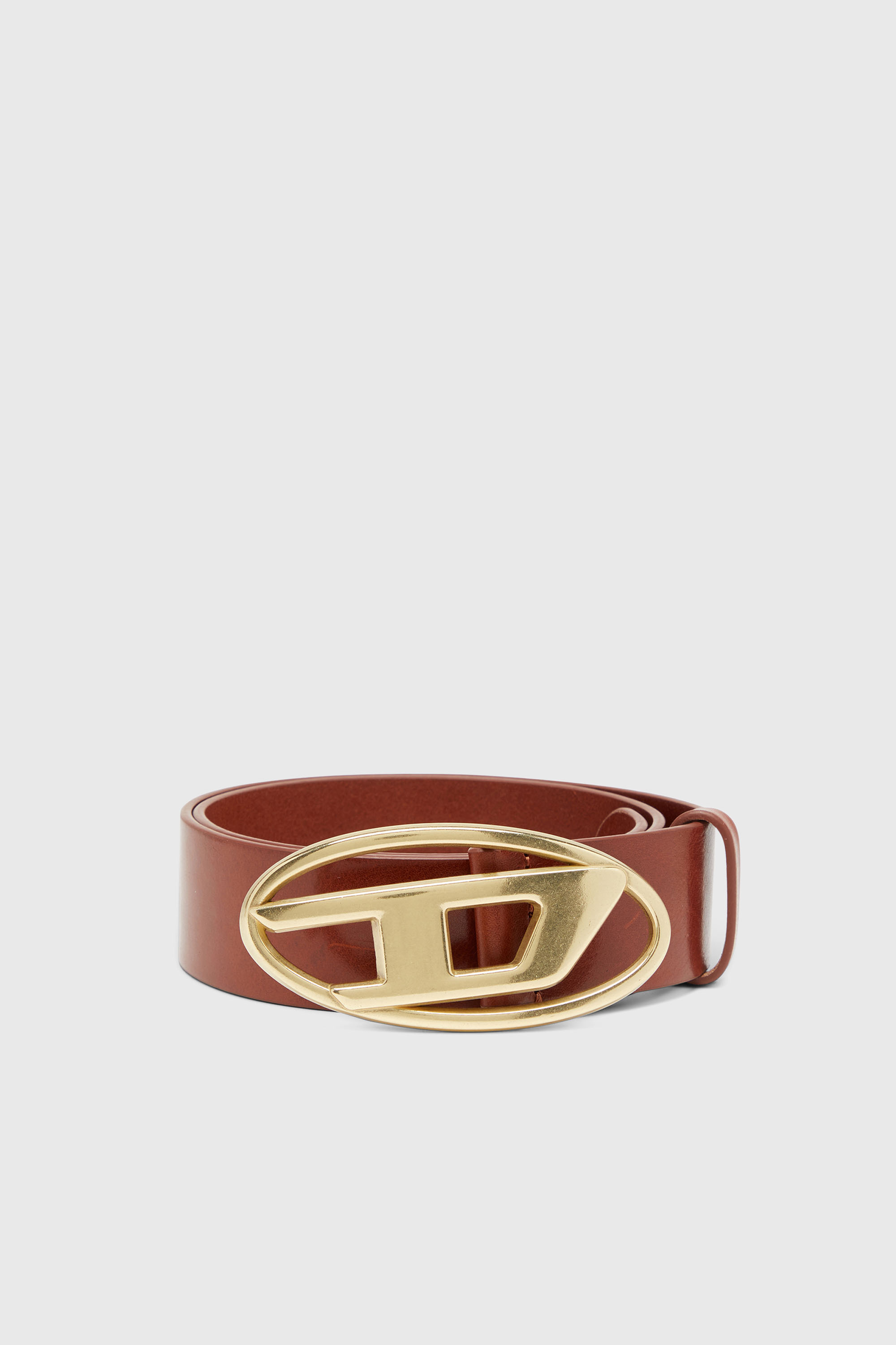 Diesel - 4 cm leather belt with Oval D buckle - Belts - Unisex - Multicolor